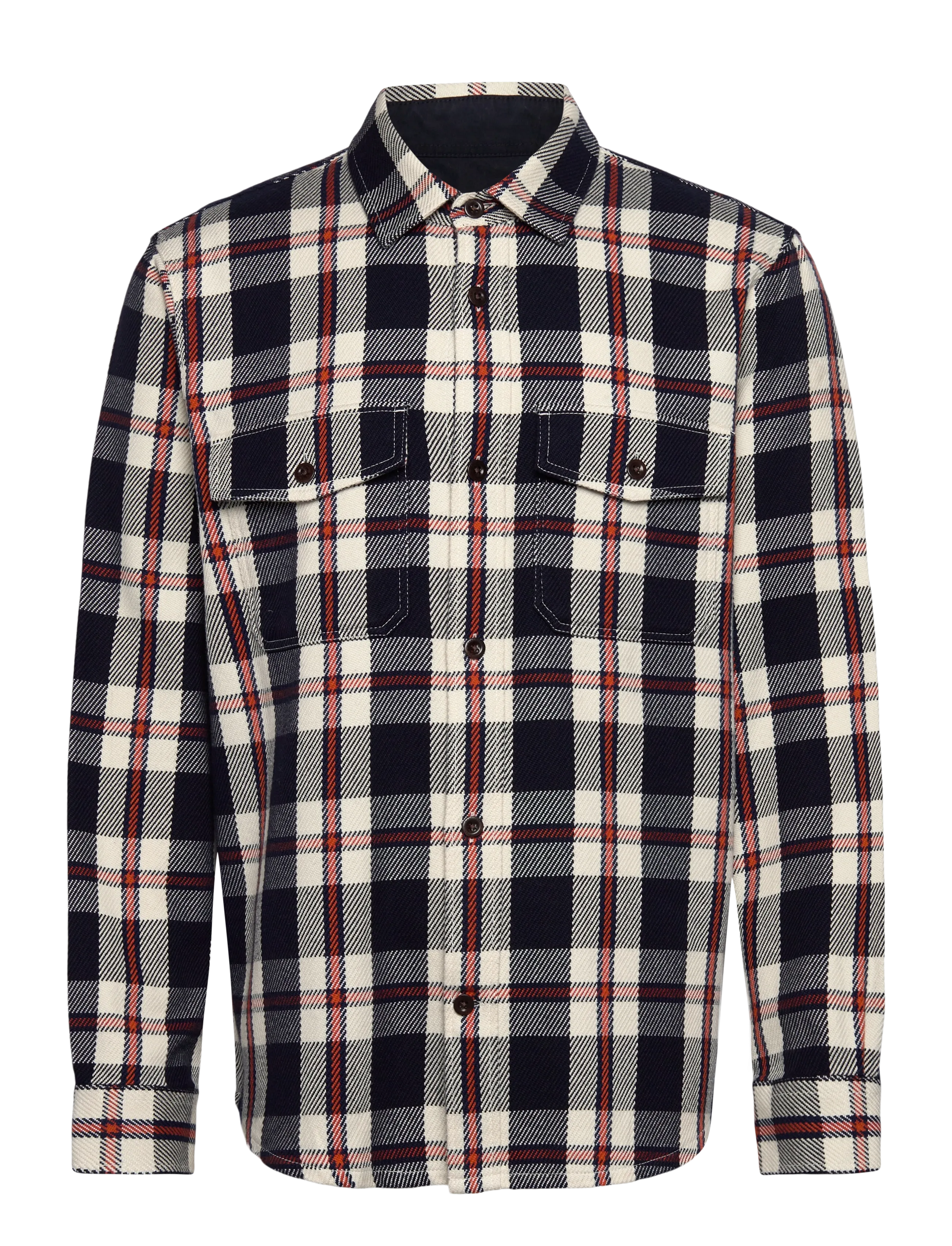GANT Heavy Twill Check Overshirt Navy - M - Herren
