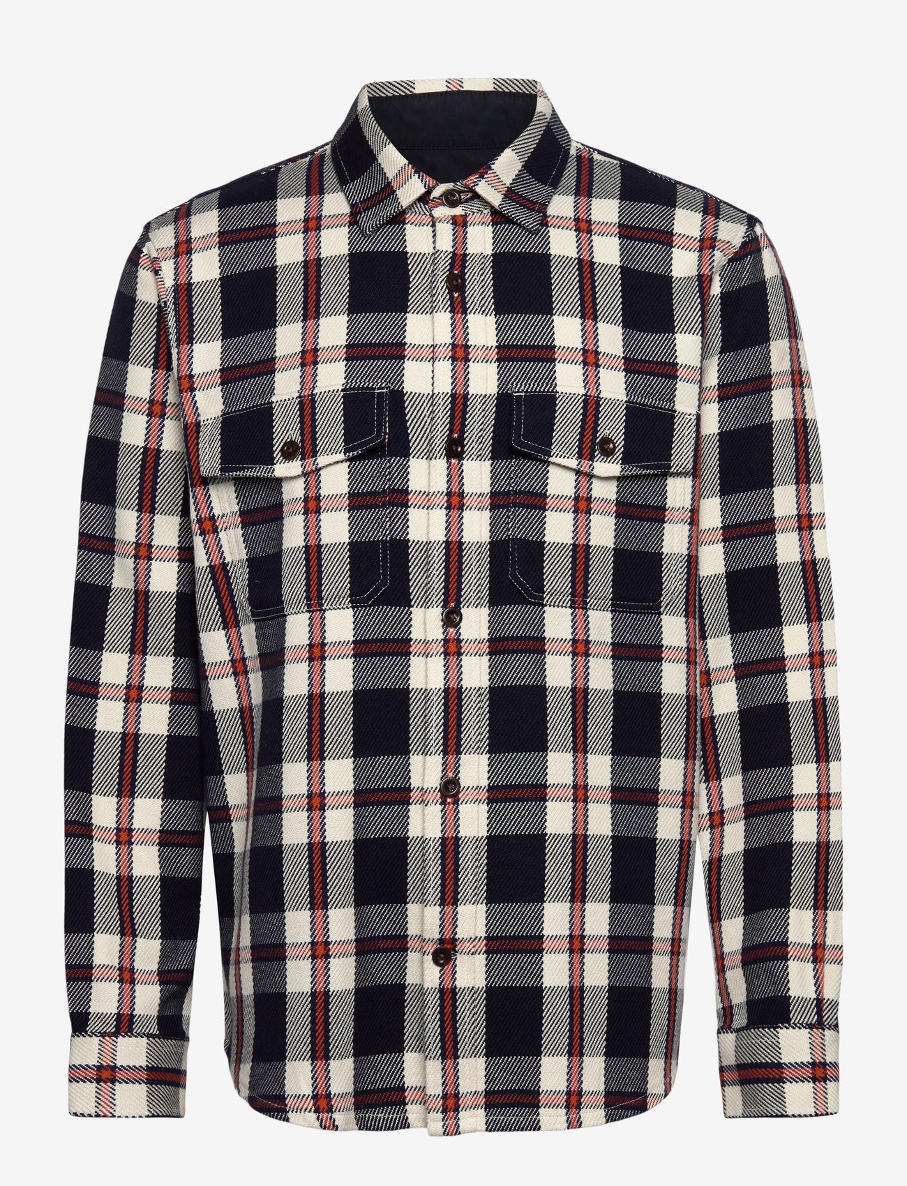 GANT - HEAVY TWILL CHECK OVERSHIRT - ternede skjorter - evening blue - 1