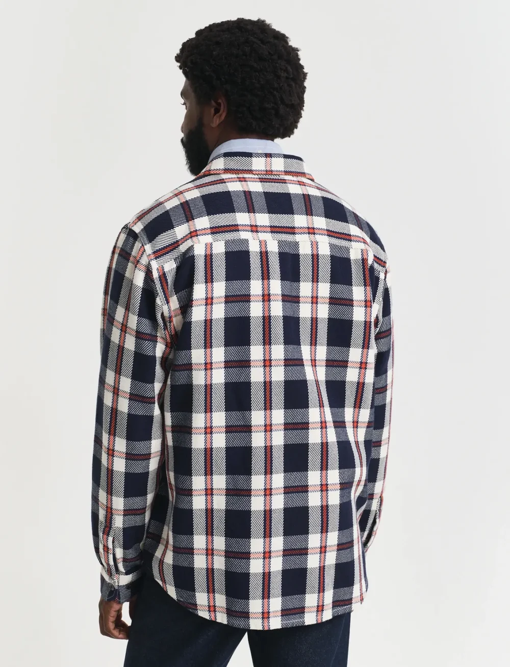 GANT - HEAVY TWILL CHECK OVERSHIRT - karierte hemden - evening blue - 4