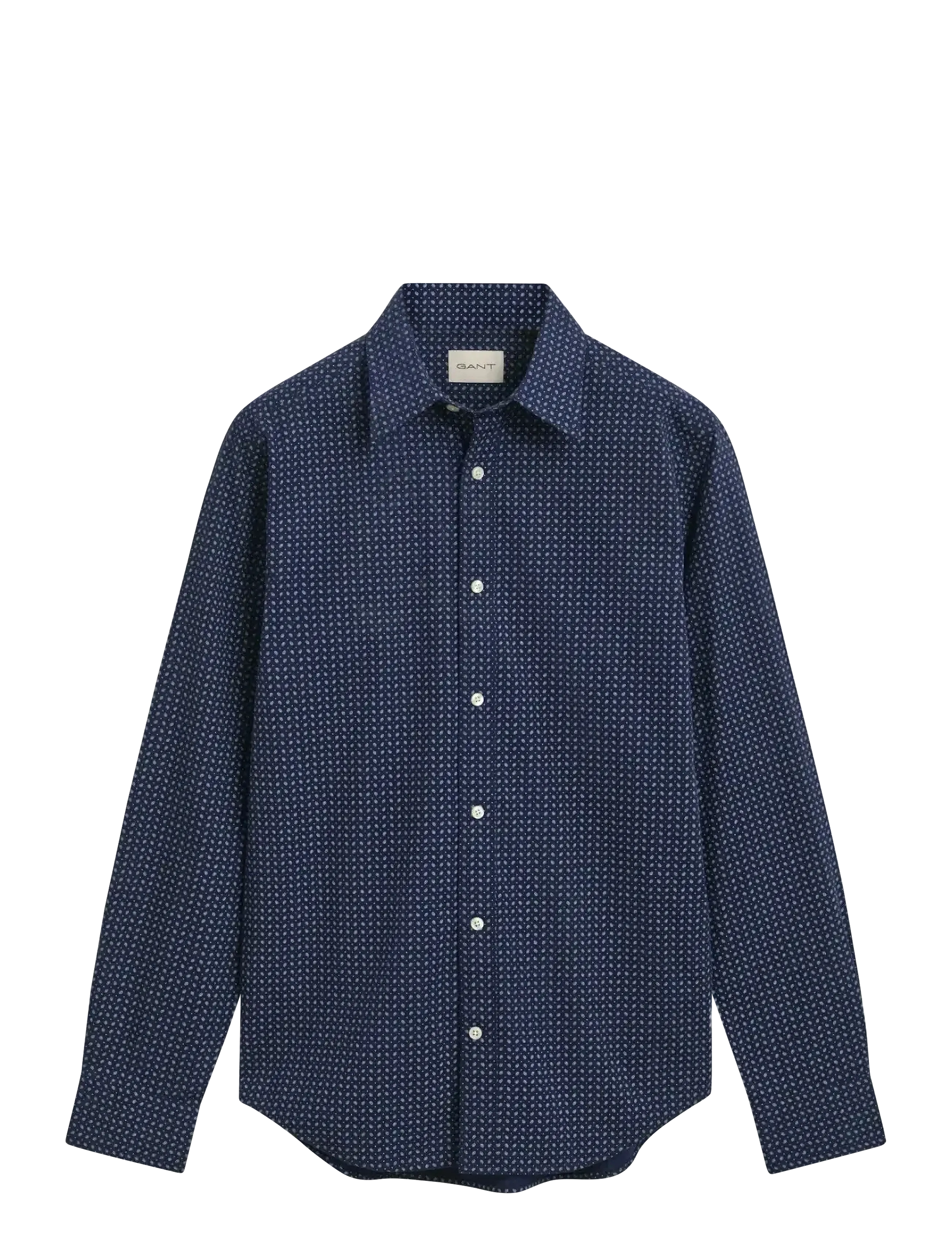 GANT Reg Micro Print Shirt Navy - XL - Herren