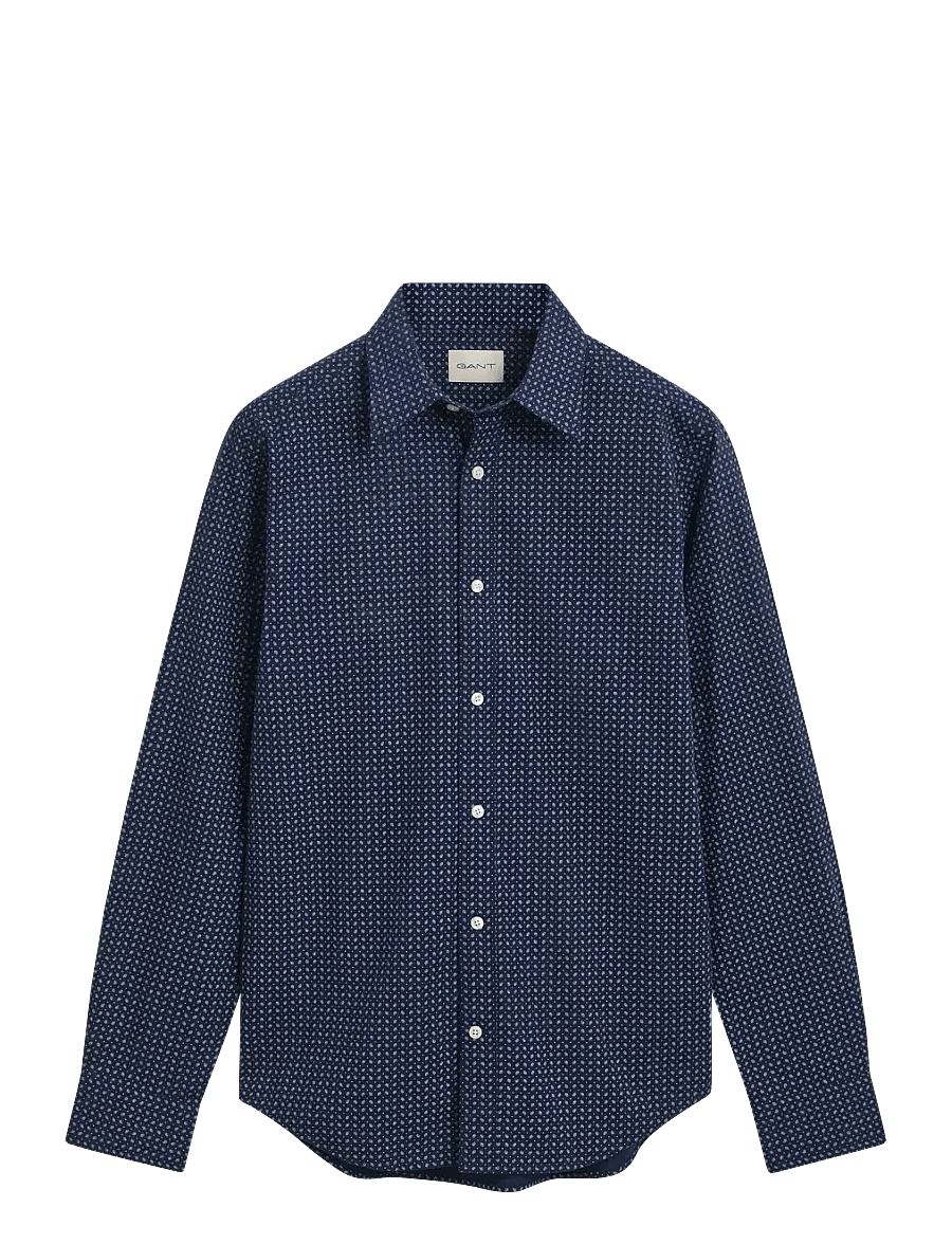 Gant - REG MICRO PRINT SHIRT - mustriga särgid - classic blue - 0