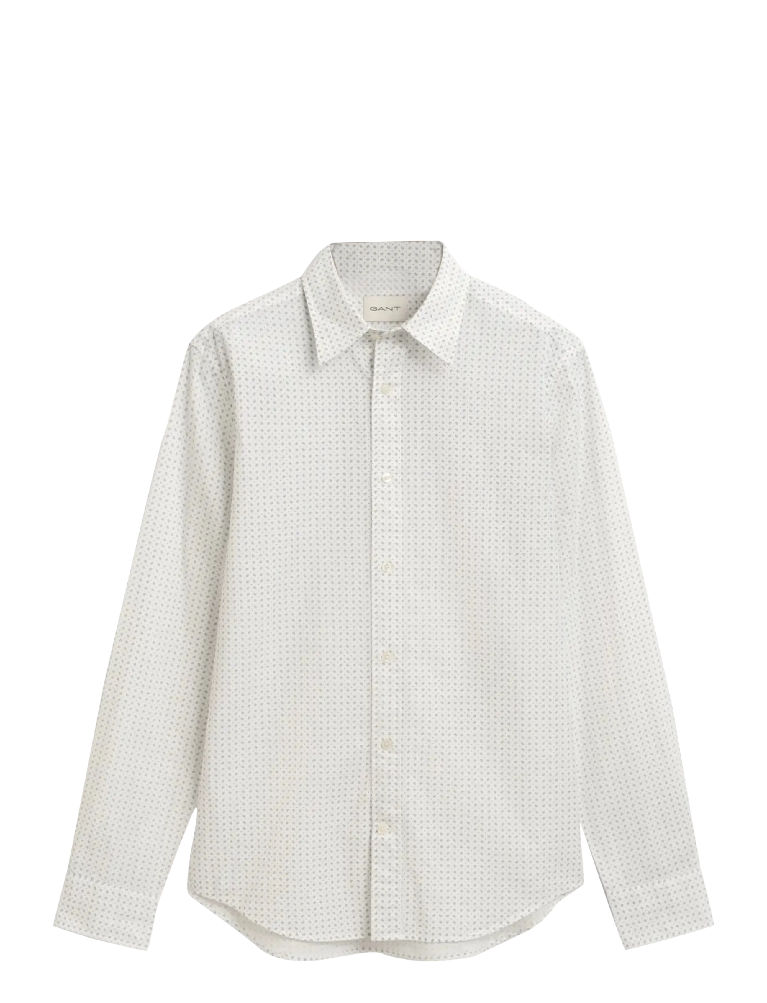 Gant Reg Micro Print Shirt, Mænd, Mikro Print Skjorte, Hvid, Str: XL