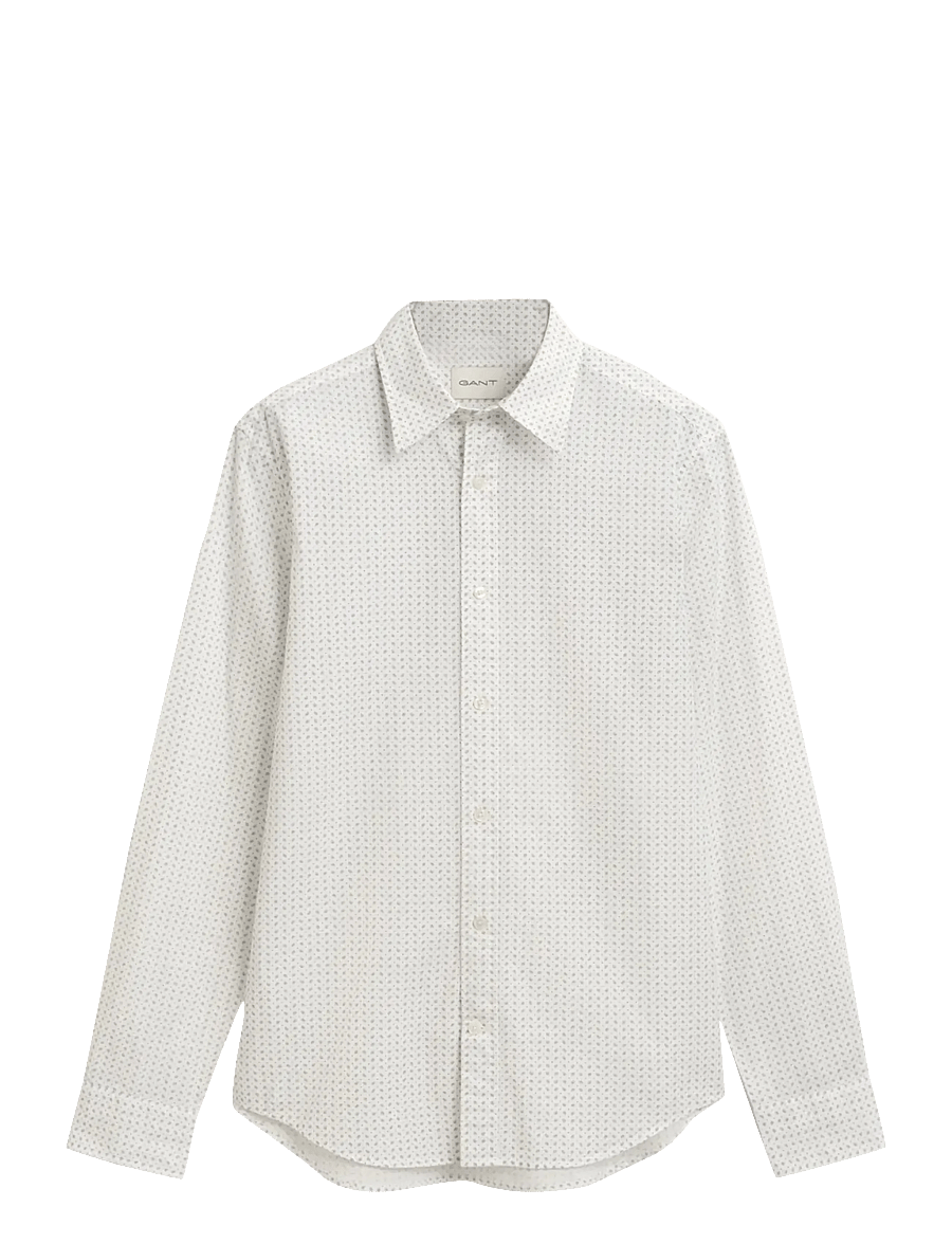 Gant - REG MICRO PRINT SHIRT - mønstrede skjorter - eggshell - 0