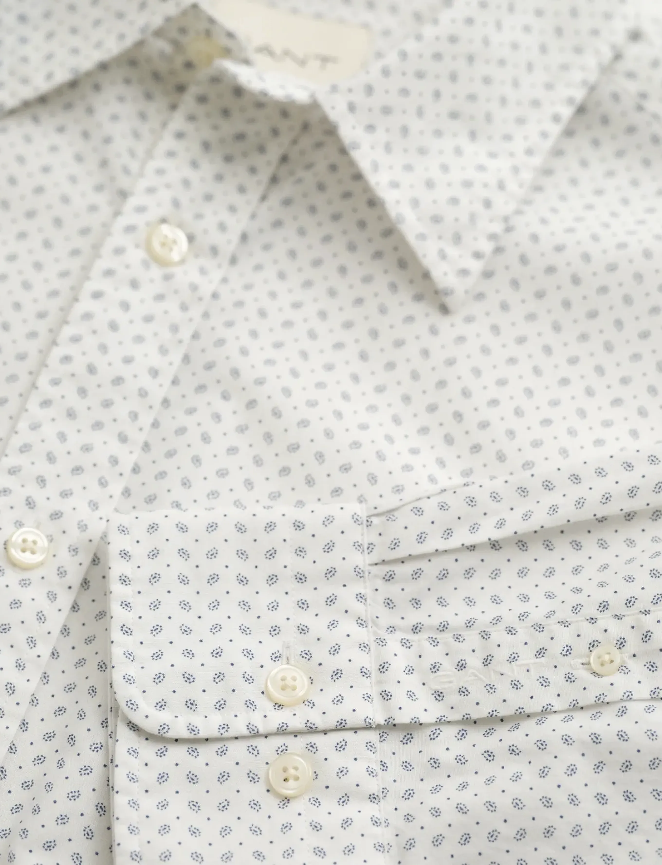 Gant - REG MICRO PRINT SHIRT - kuviolliset paidat - eggshell - 1