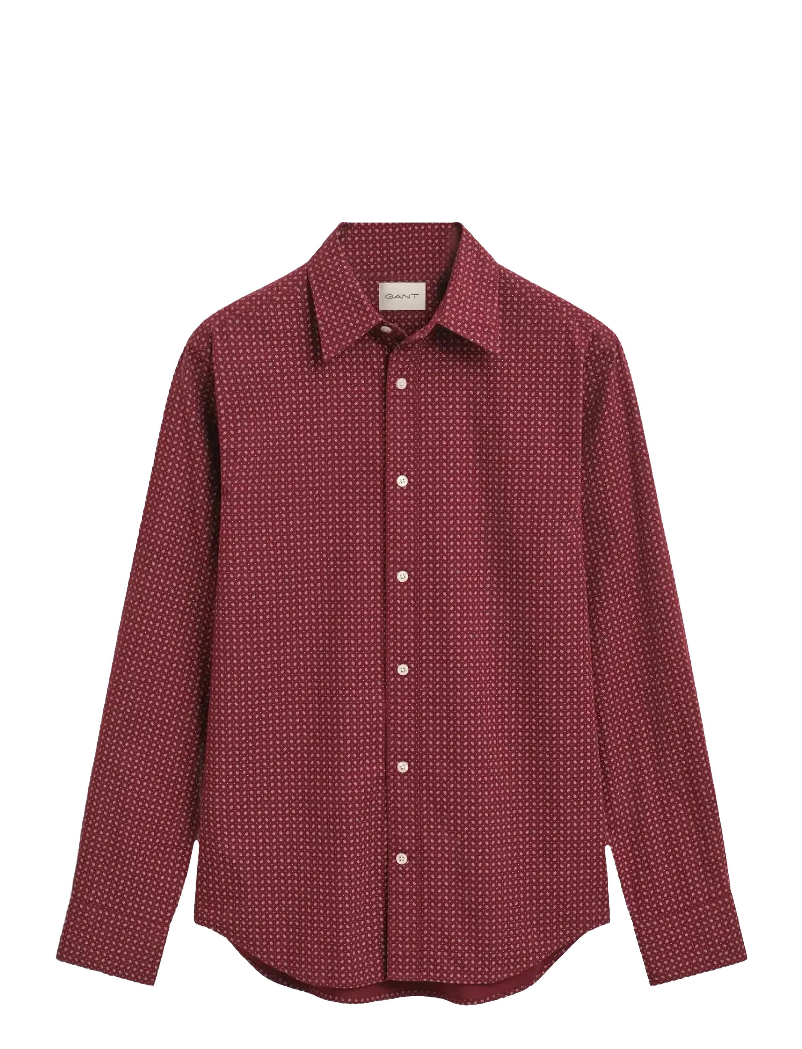 Gant Reg Micro Print Shirt, Mænd, Mikro Print Skjorte, Rød, Str: M