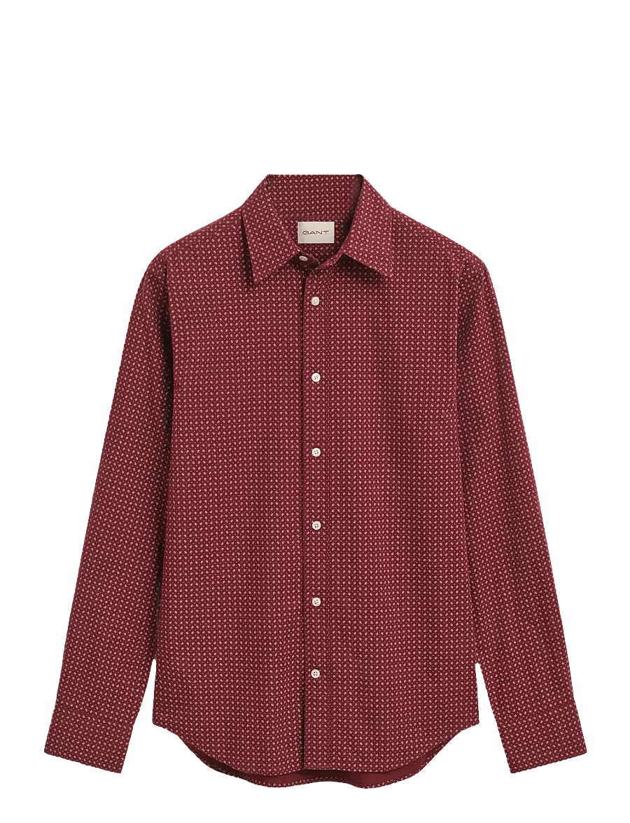 Gant - REG MICRO PRINT SHIRT - gemusterte hemden - plumped red - 0