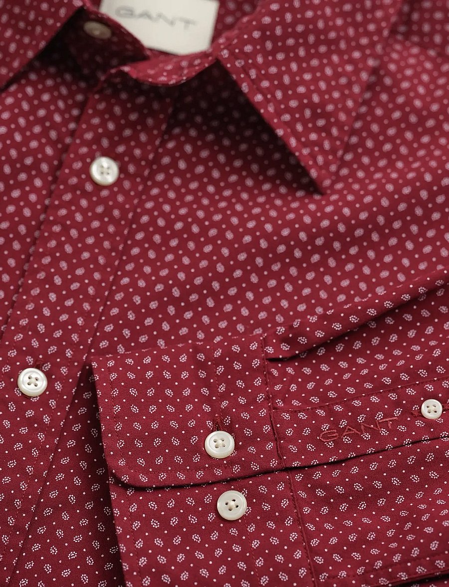 Gant - REG MICRO PRINT SHIRT - gemusterte hemden - plumped red - 1