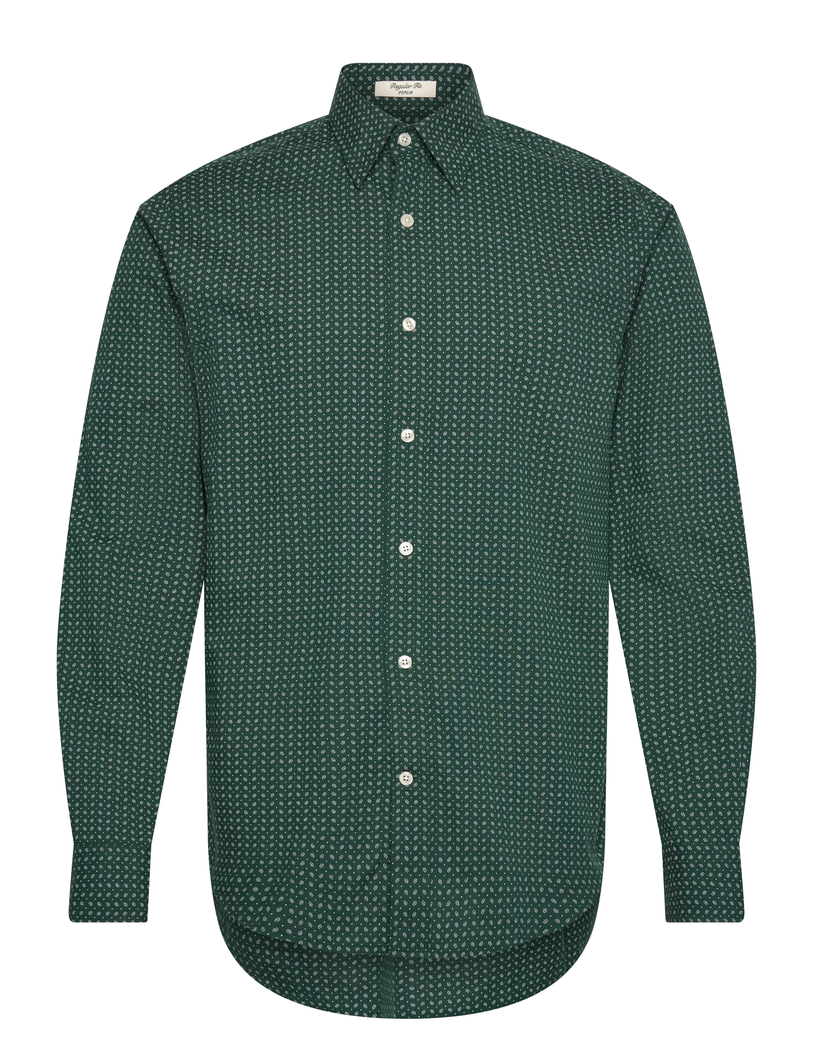Gant Reg Micro Print Shirt, Mænd, Mikro Print Skjorte, Grøn, Str: S