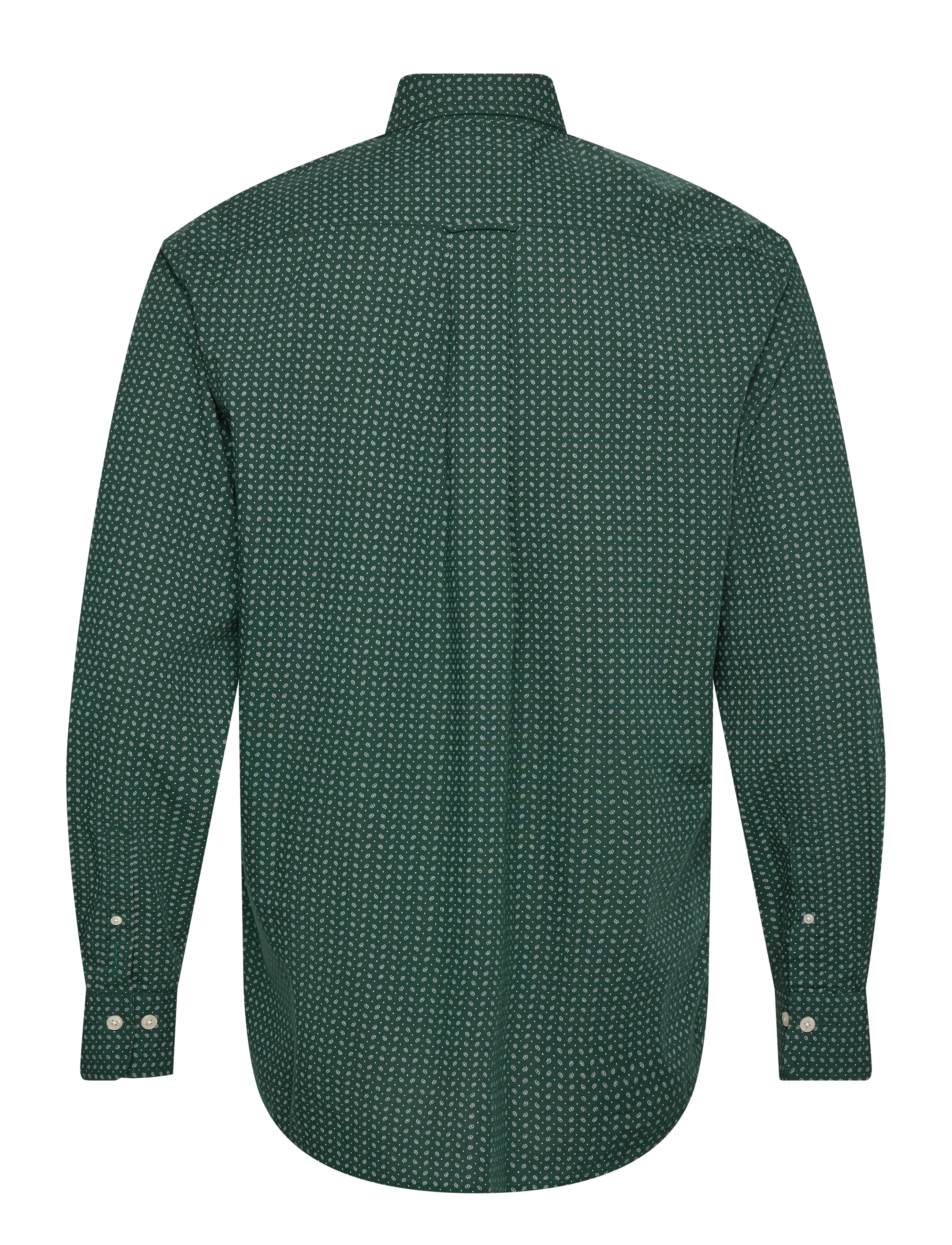 Gant - REG MICRO PRINT SHIRT - mönstrade skjortor - tartan green - 1