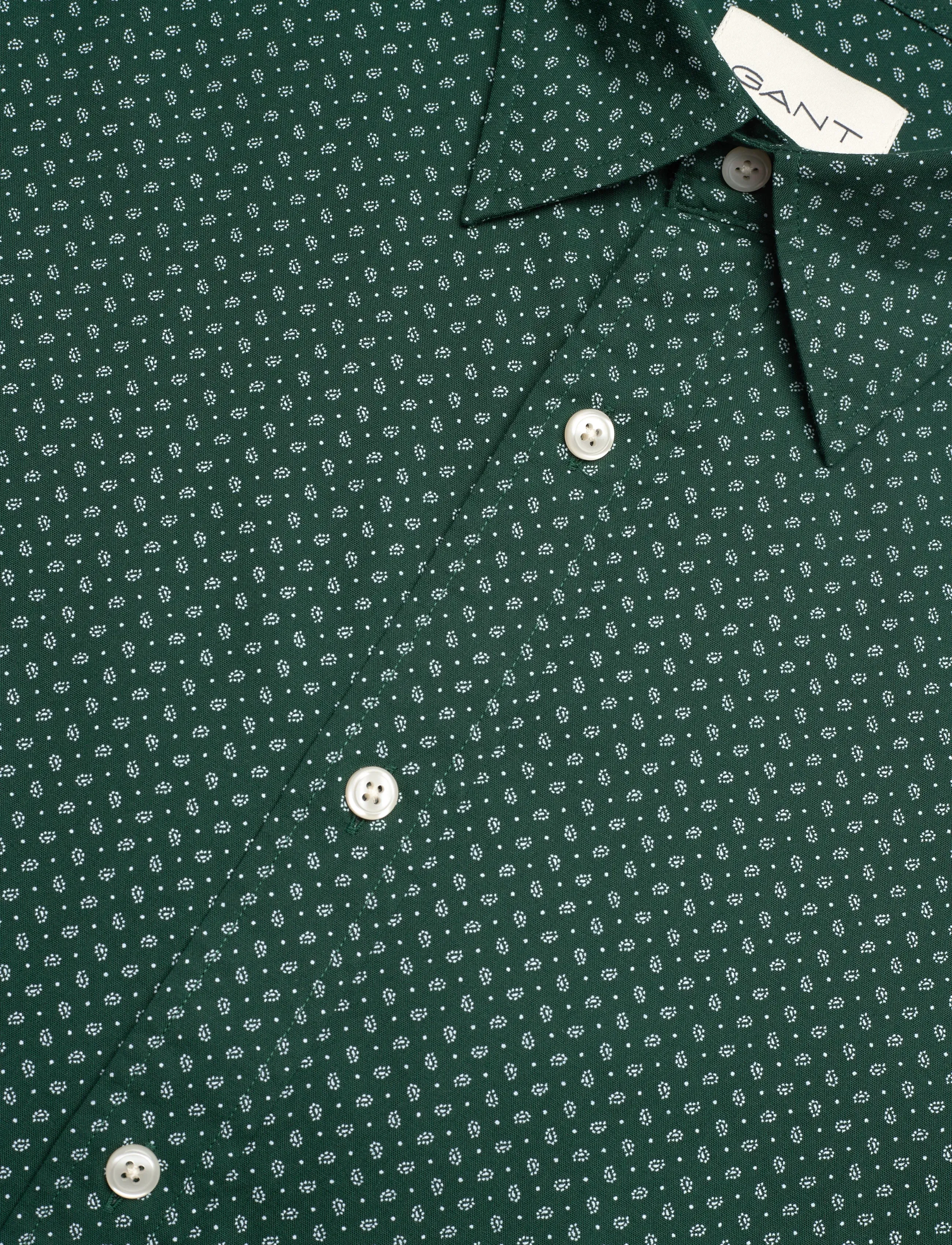 Gant - REG MICRO PRINT SHIRT - mönstrade skjortor - tartan green - 3