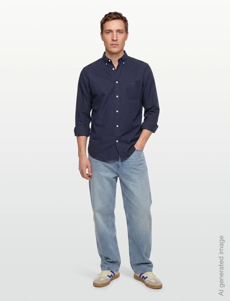 Gant - REG BEEFY OXFORD SHIRT - oxford-hemden - evening blue - 0