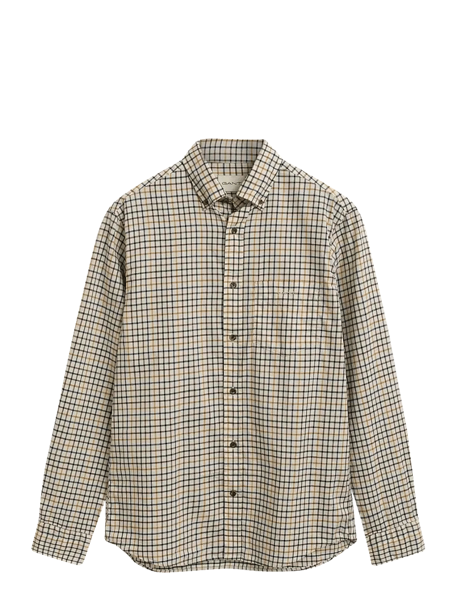 Gant - REG TWILL CHECK SHIRT - mustriga särgid - mahogany brown - 1