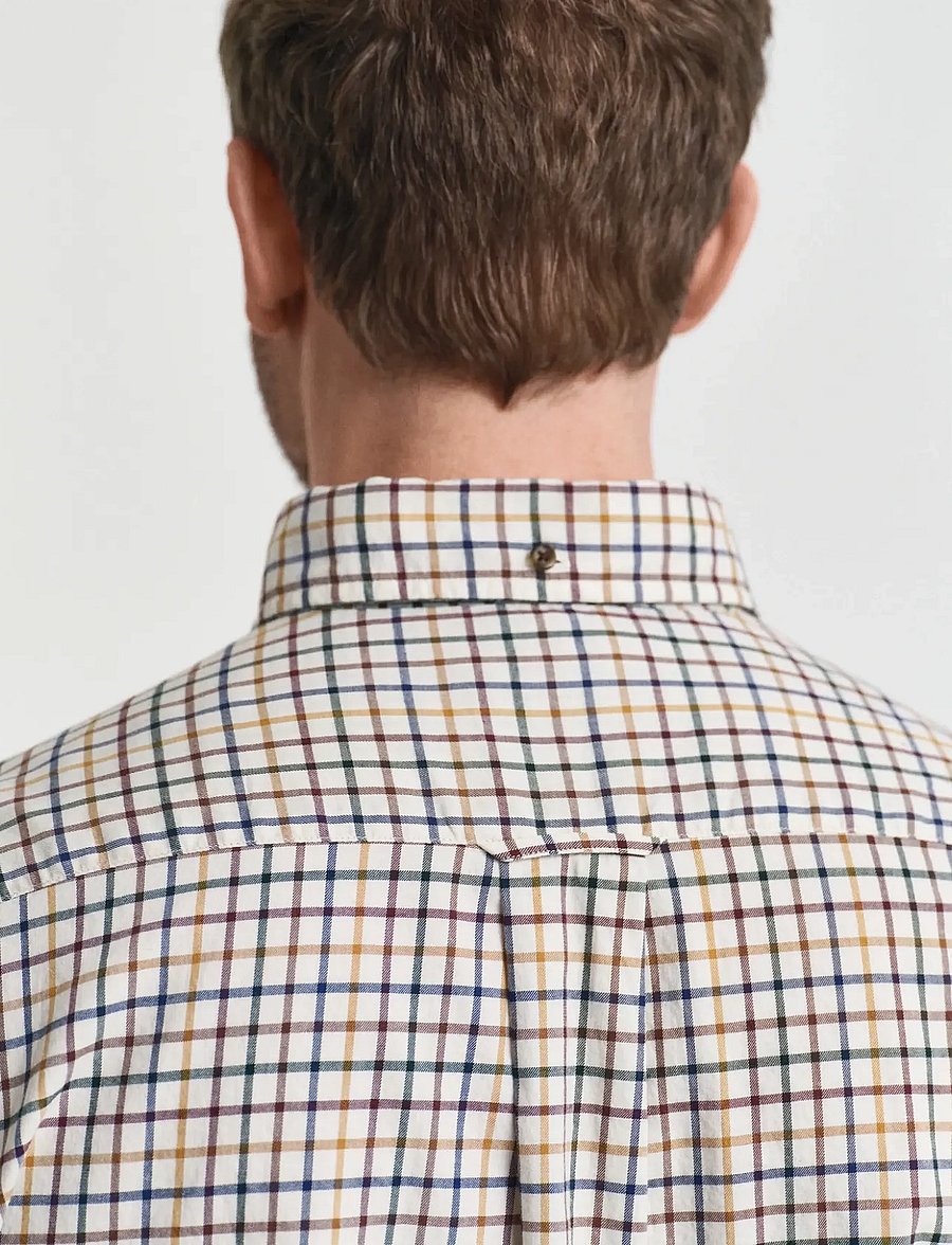 Gant - REG TWILL CHECK SHIRT - mustriga särgid - mahogany brown - 3