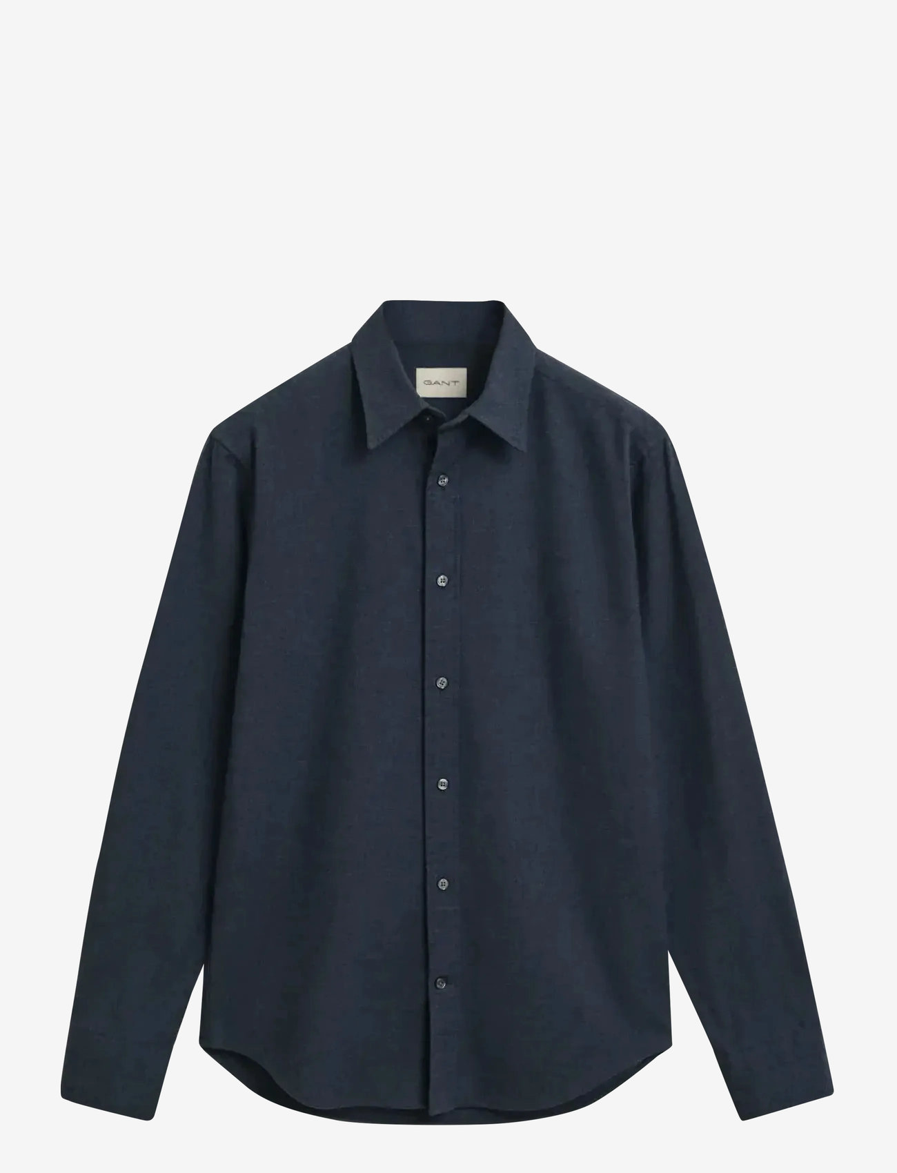GANT - REG FLANNEL MELANGE SHIRT - flanellsärgid - dark indigo melange - 1