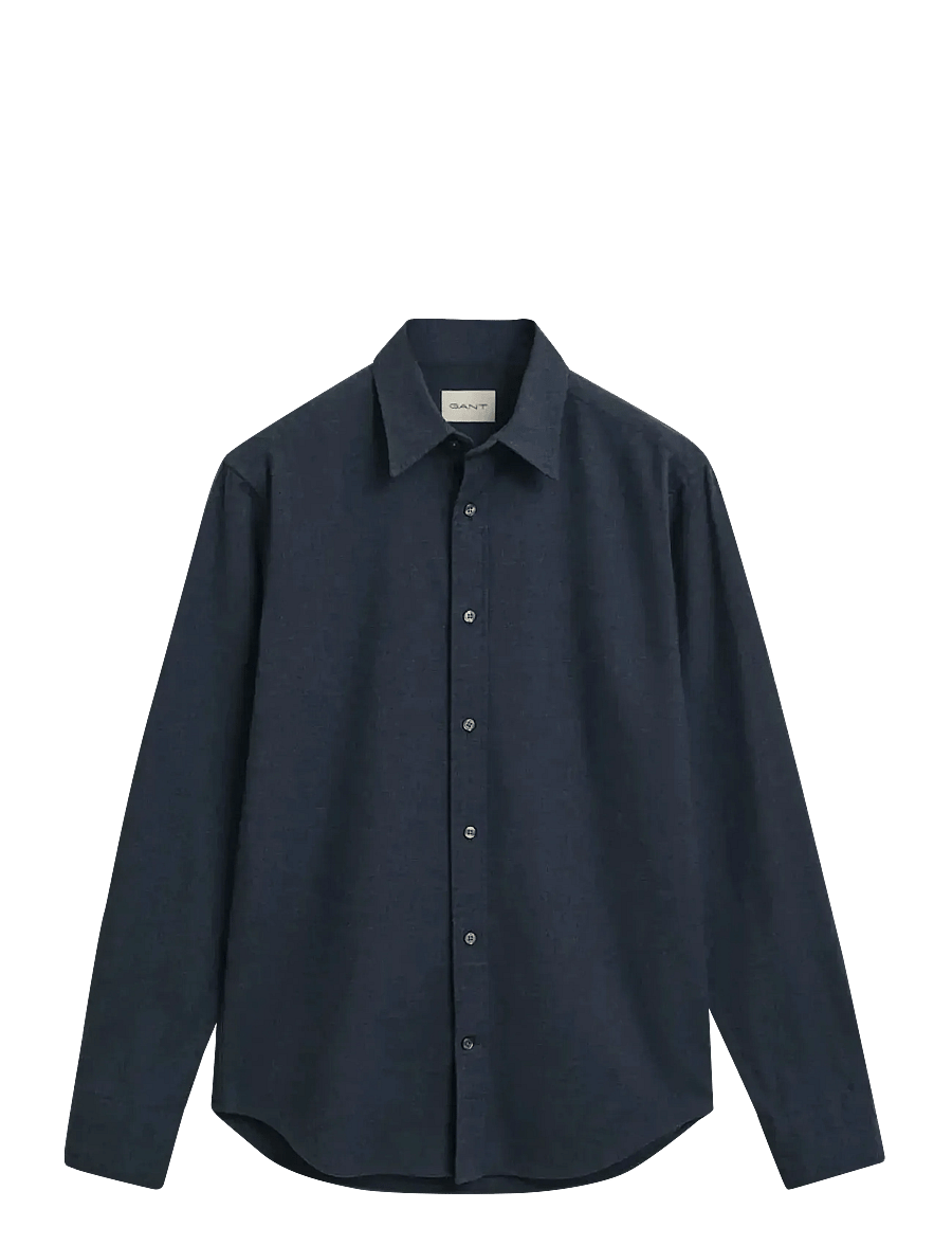 Gant - REG FLANNEL MELANGE SHIRT - flanell-hemden - dark indigo melange - 1