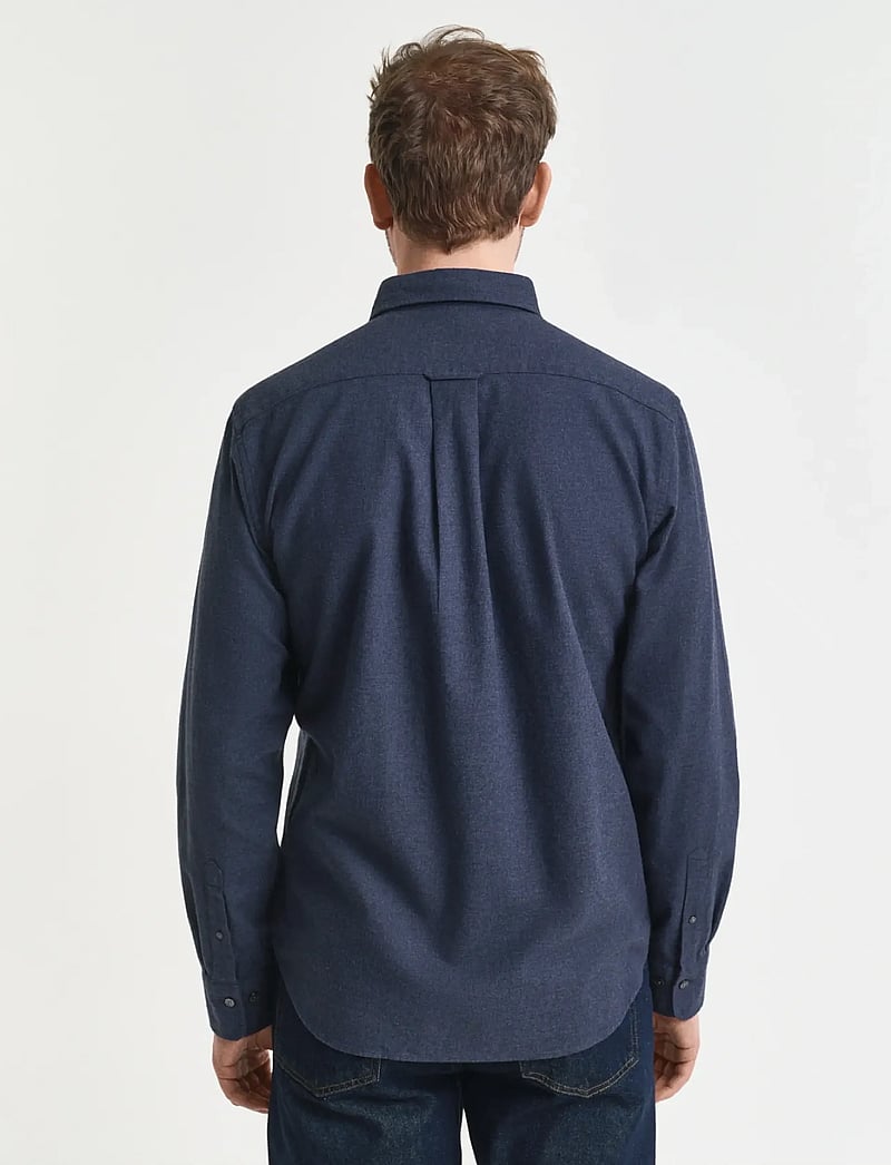 GANT - REG FLANNEL MELANGE SHIRT - basic-hemden - dark indigo melange - 2