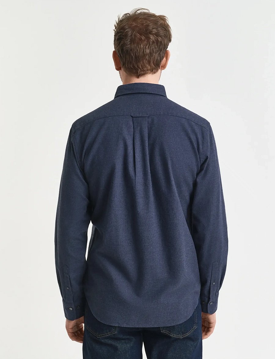 Gant - REG FLANNEL MELANGE SHIRT - flanell-hemden - dark indigo melange - 2