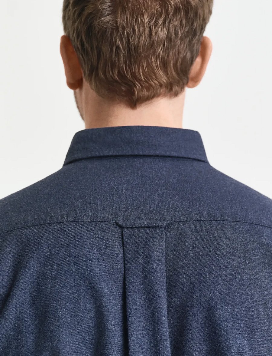 Gant - REG FLANNEL MELANGE SHIRT - flanell-hemden - dark indigo melange - 3