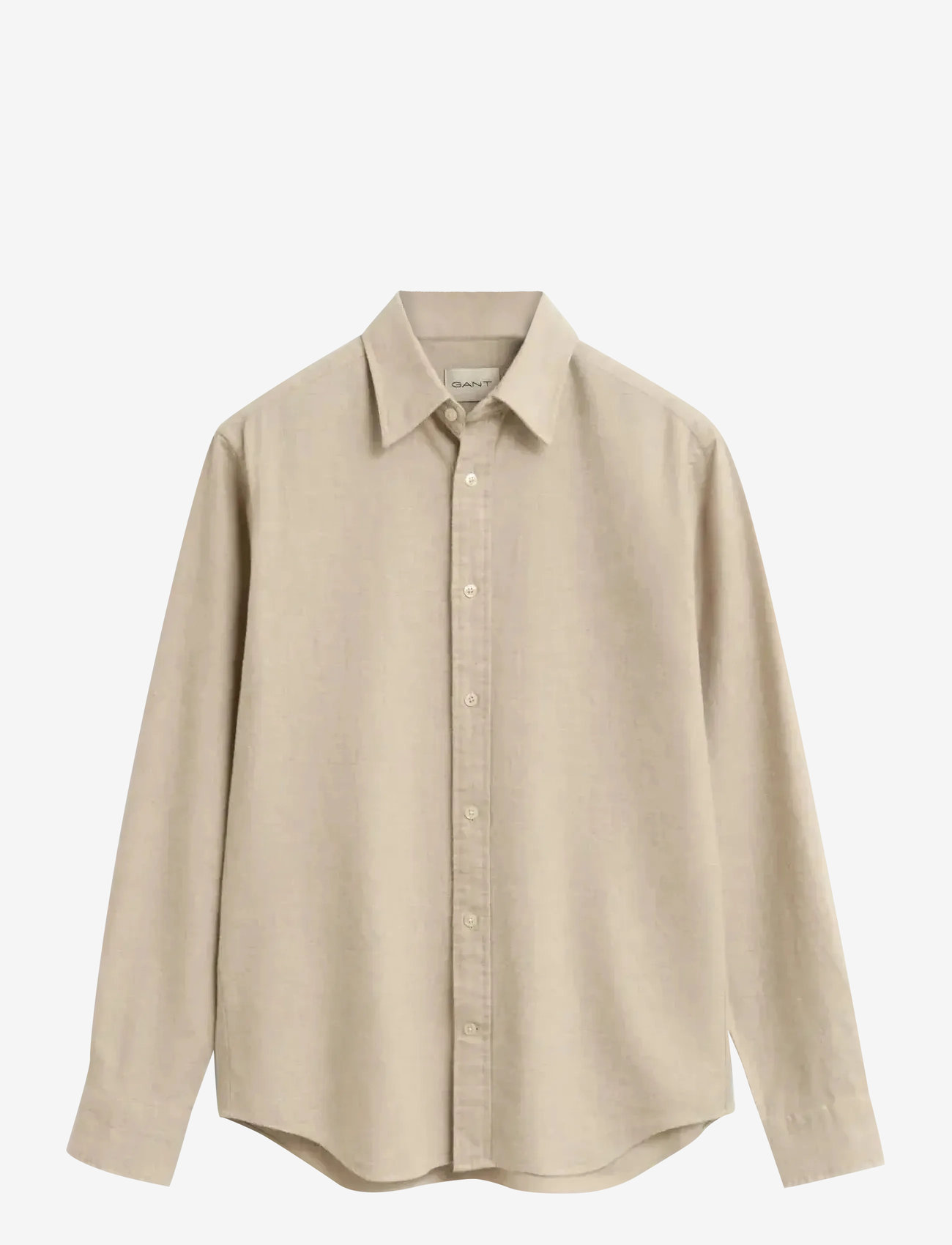 GANT - REG FLANNEL MELANGE SHIRT - flanellskjortor - light beige melange - 1