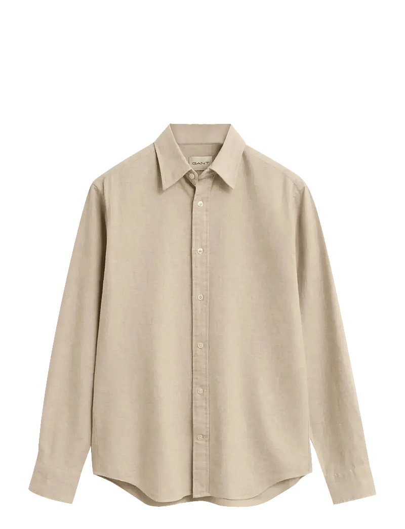 GANT - REG FLANNEL MELANGE SHIRT - flanellskjortor - light beige melange - 1
