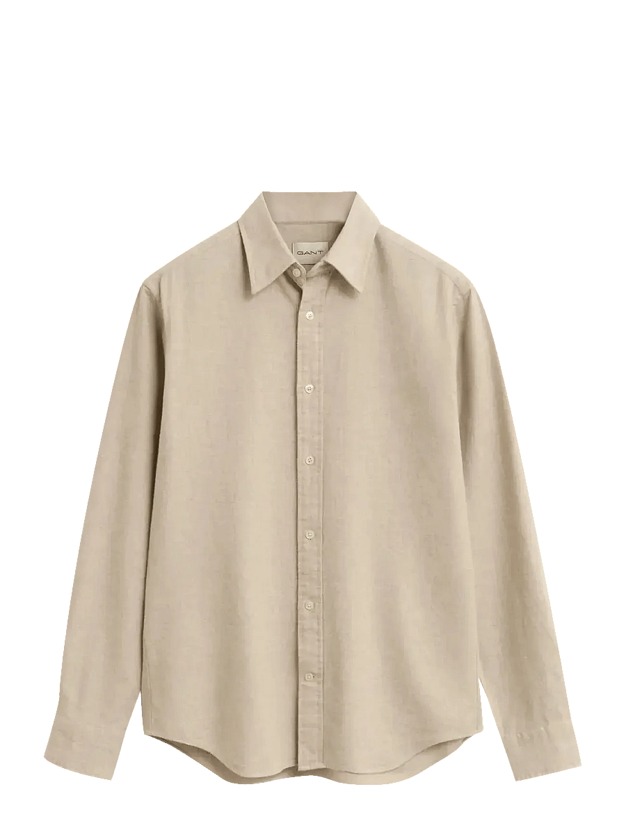 Gant - REG FLANNEL MELANGE SHIRT - flannel-skjorter - light beige melange - 1