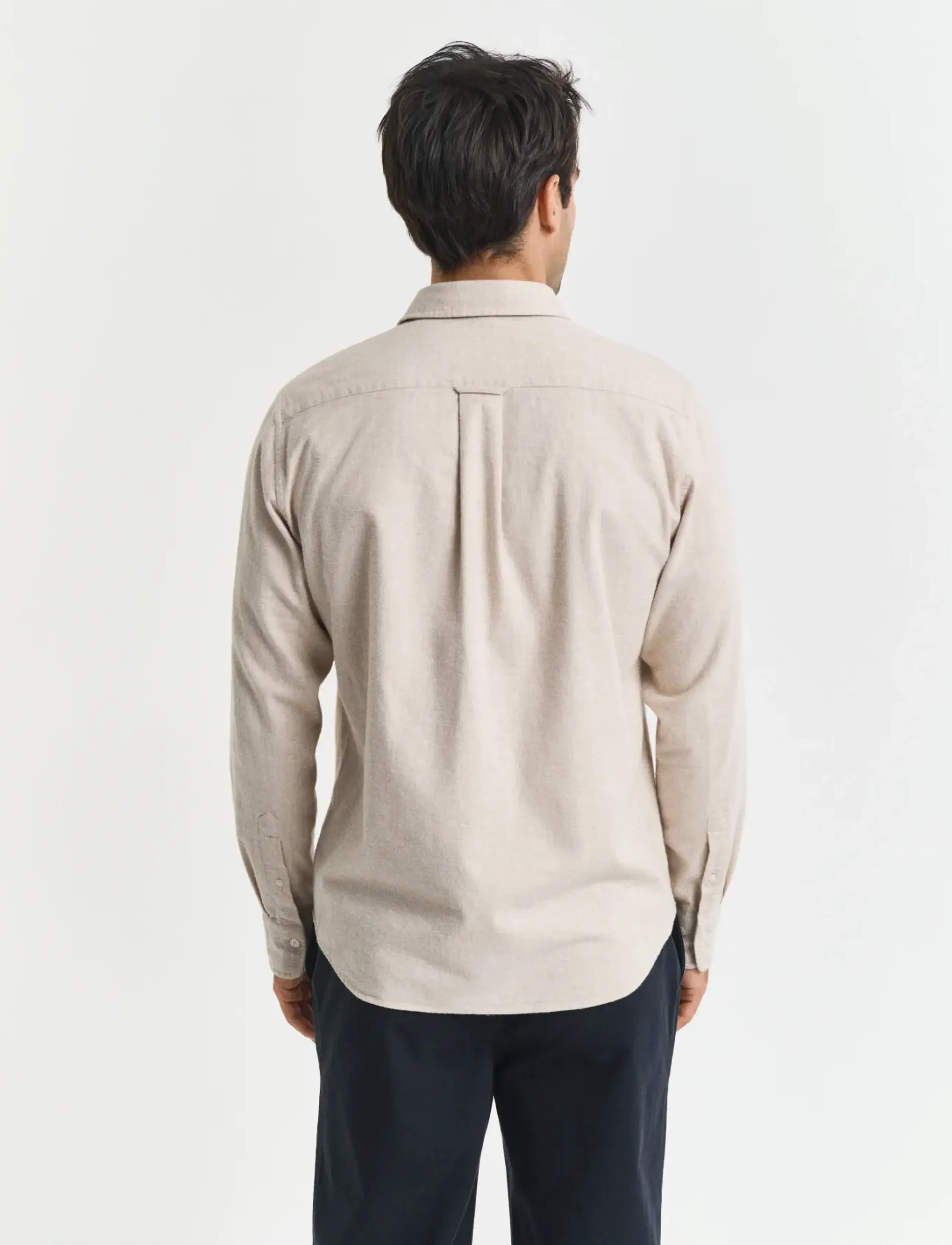 Gant - REG FLANNEL MELANGE SHIRT - flannel-skjorter - light beige melange - 3