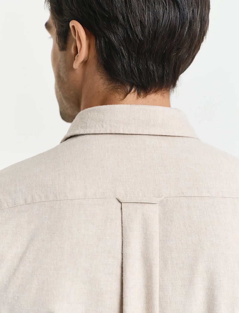 GANT - REG FLANNEL MELANGE SHIRT - flanellskjortor - light beige melange - 5