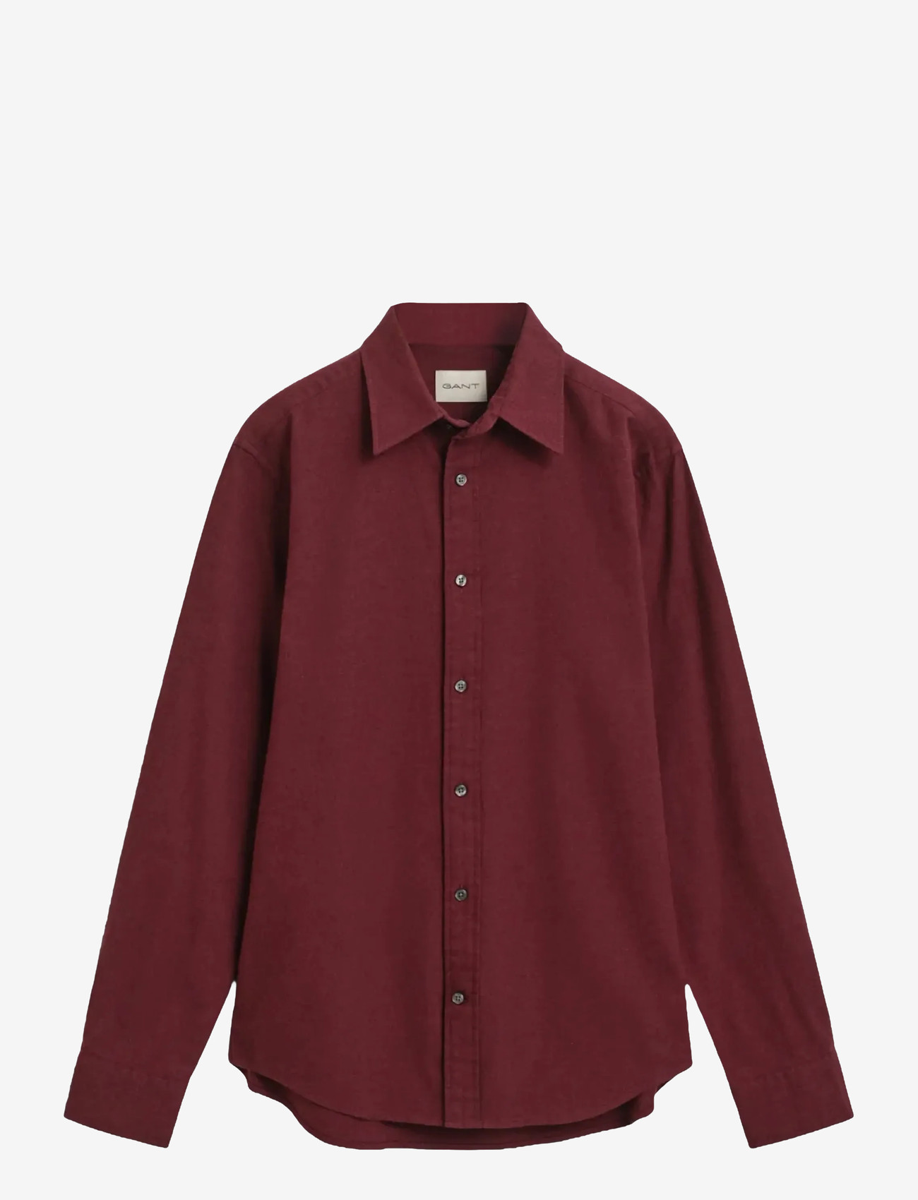 Gant - REG FLANNEL MELANGE SHIRT - flaneļa krekli - plumped red - 0