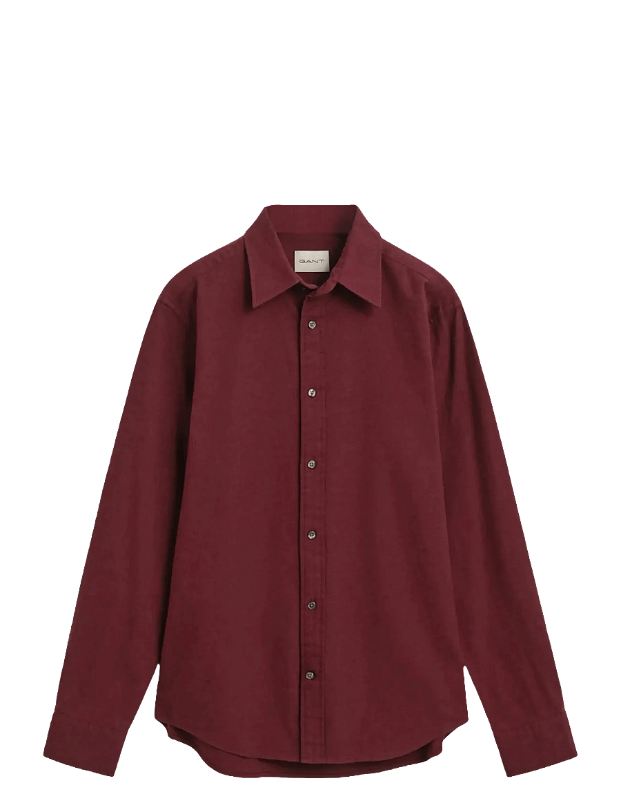 Gant - REG FLANNEL MELANGE SHIRT - flanellskjorter - plumped red - 0