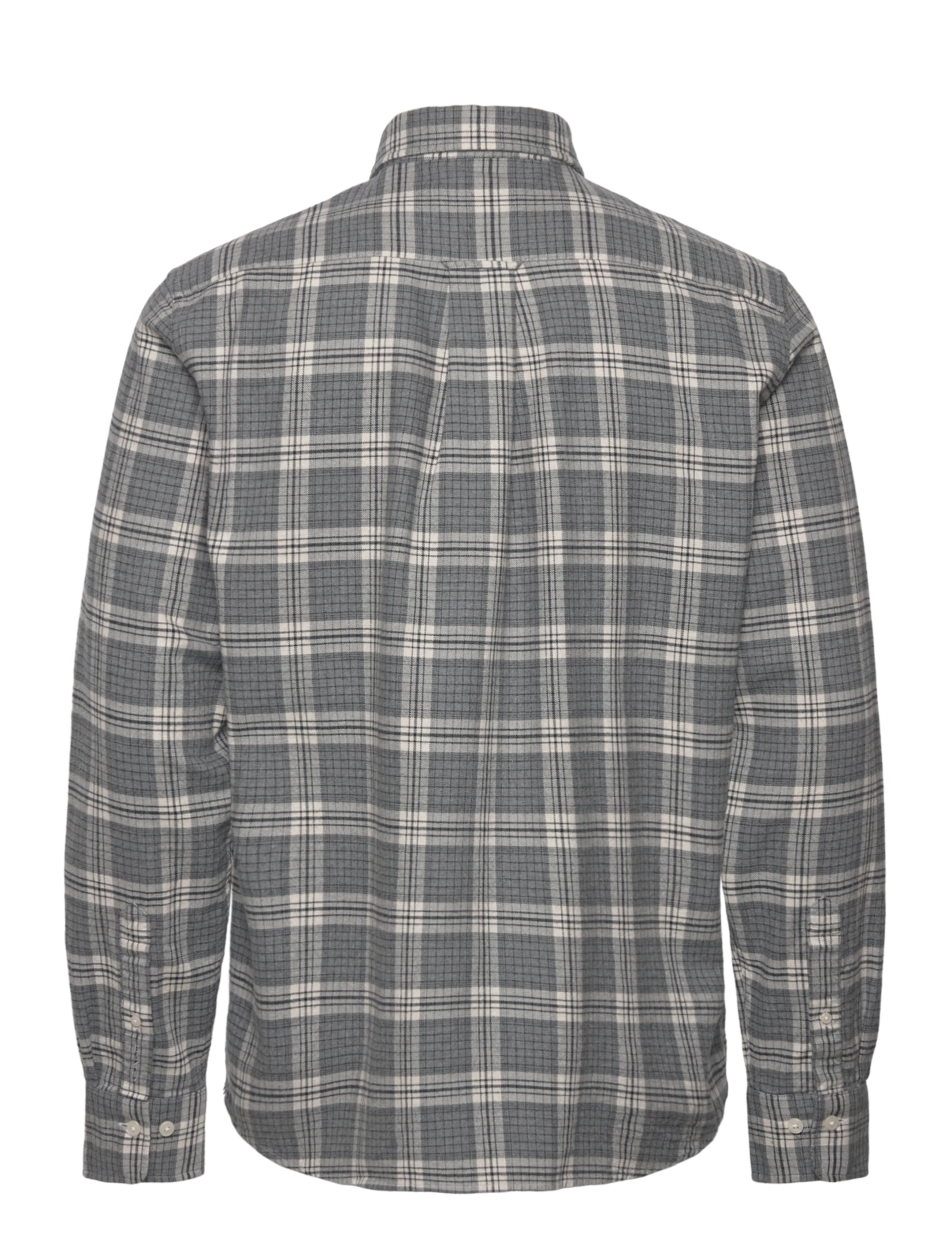 Gant - REG FLANNEL MELANGE CHECK SHIRT - mænd - dark grey melange - 1