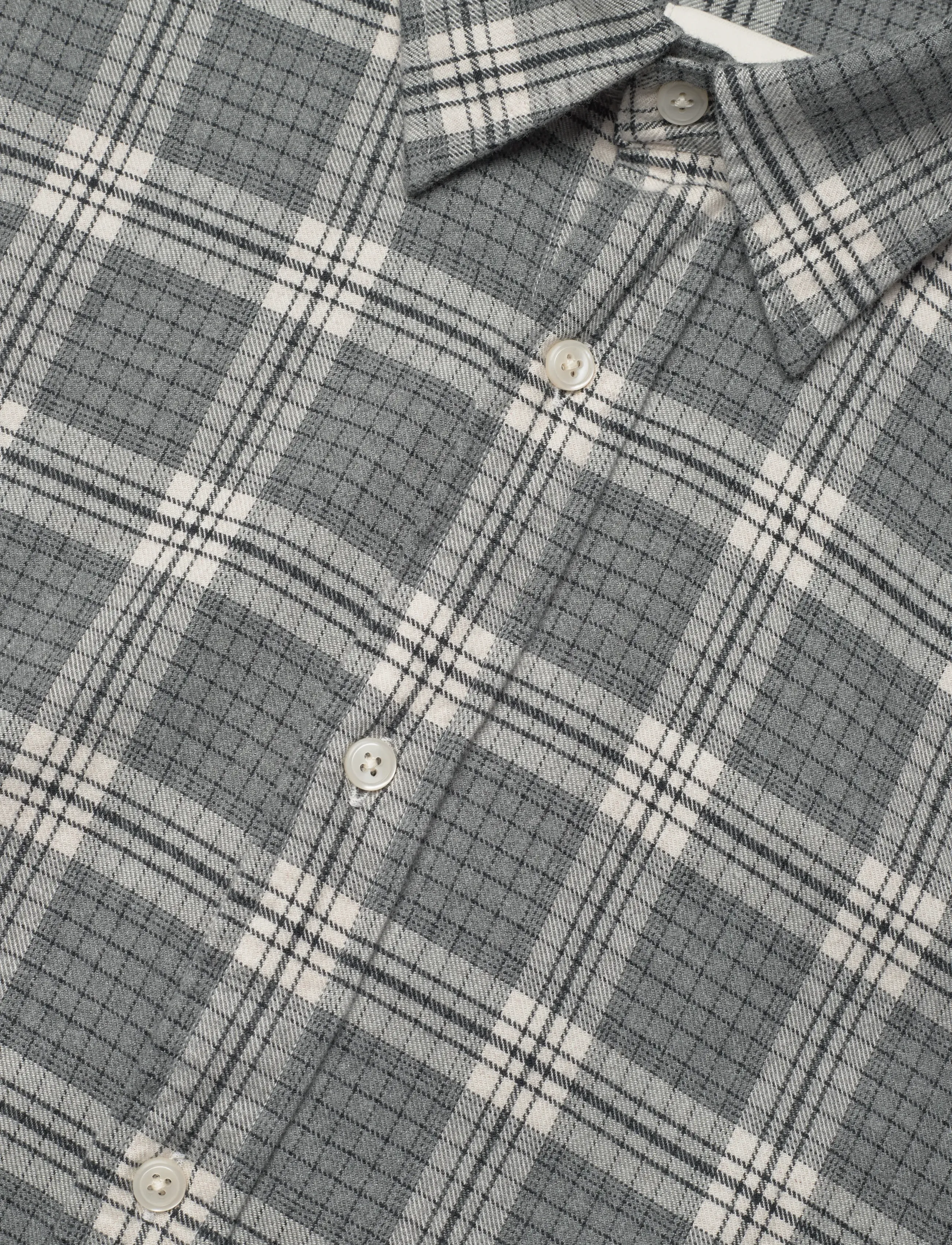 Gant - REG FLANNEL MELANGE CHECK SHIRT - mænd - dark grey melange - 3