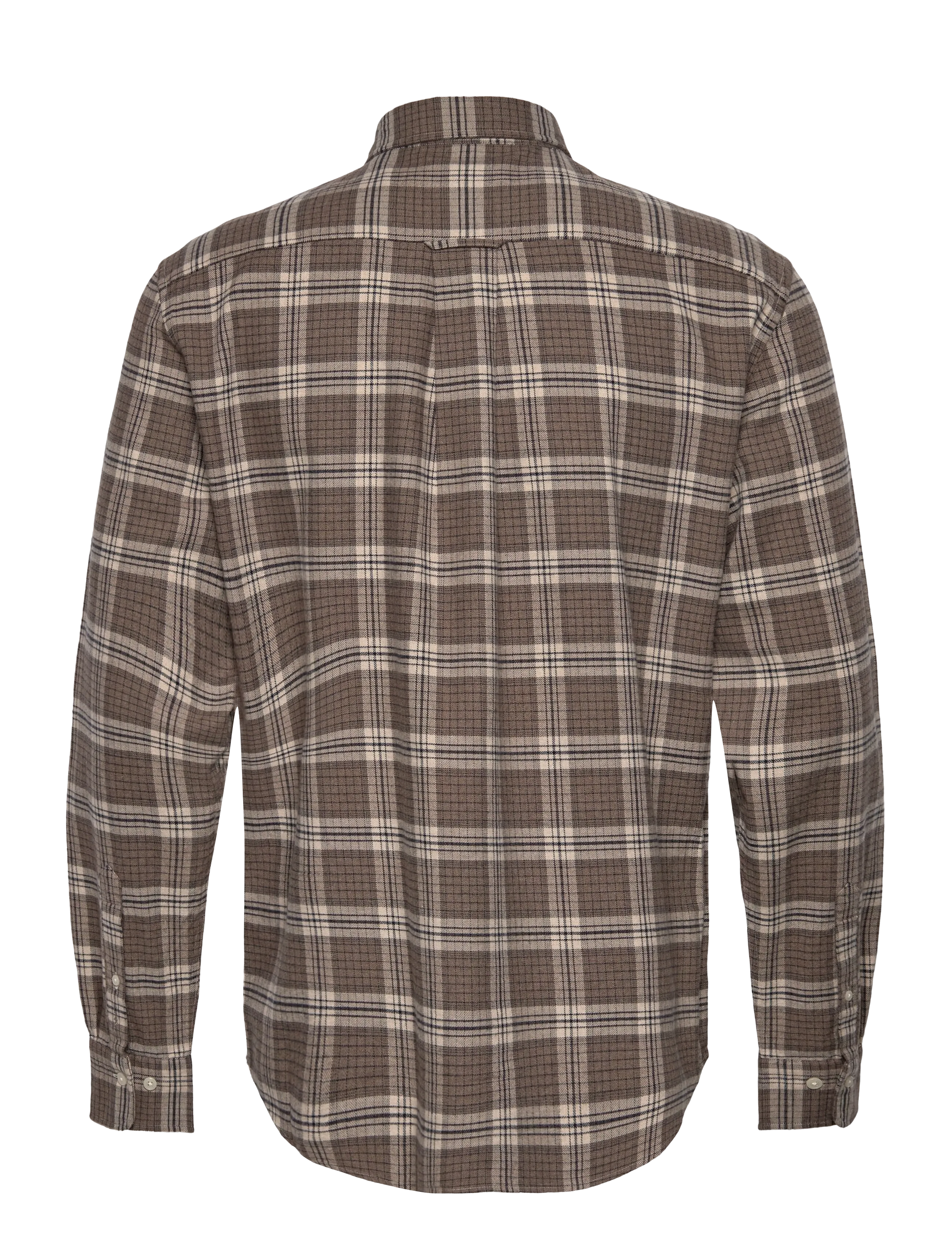 Gant - REG FLANNEL MELANGE CHECK SHIRT - flannel shirts - dark hazelnut melange - 1