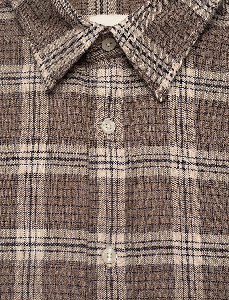 GANT - REG FLANNEL MELANGE CHECK SHIRT - basic skjorter - dark hazelnut melange - 2