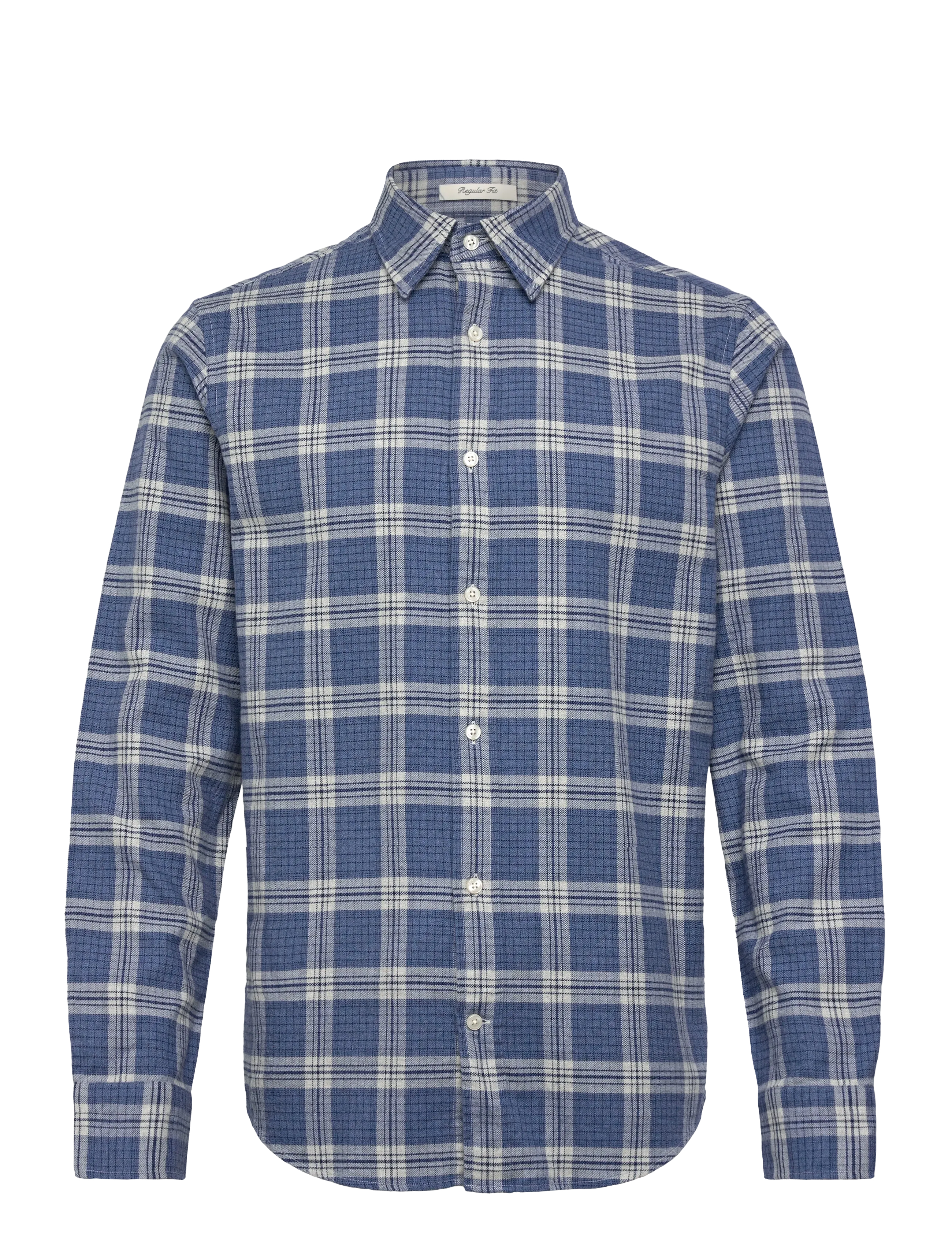 Gant REG FLANNEL MELANGE CHECK SHIRT - Skjorter - DENIM BLUE MELANGE / blue