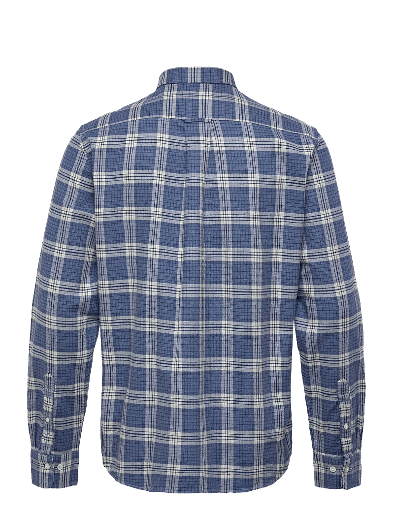GANT - REG FLANNEL MELANGE CHECK SHIRT - flanellsärgid - denim blue melange - 1