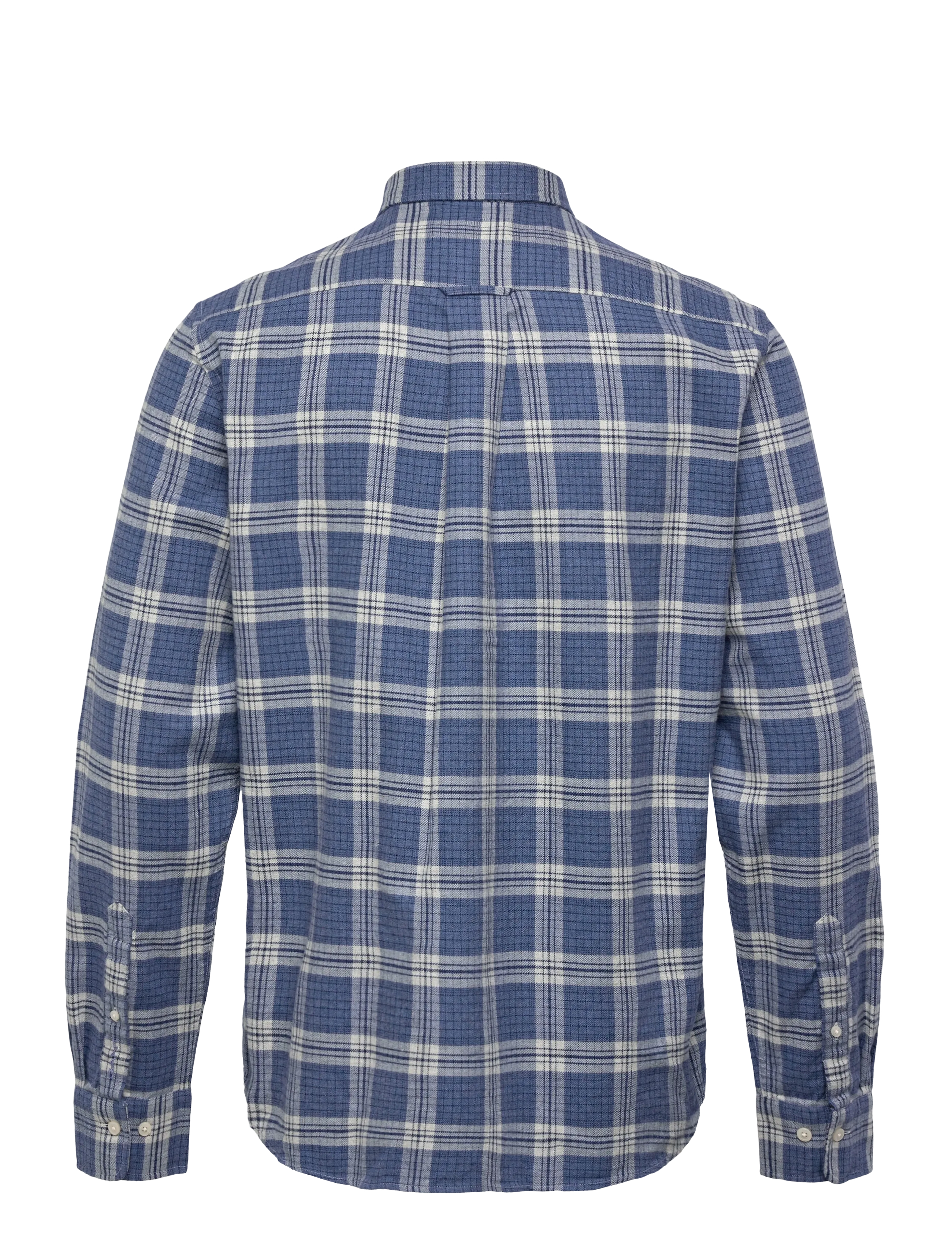 Gant - REG FLANNEL MELANGE CHECK SHIRT - flannel-skjorter - denim blue melange - 1