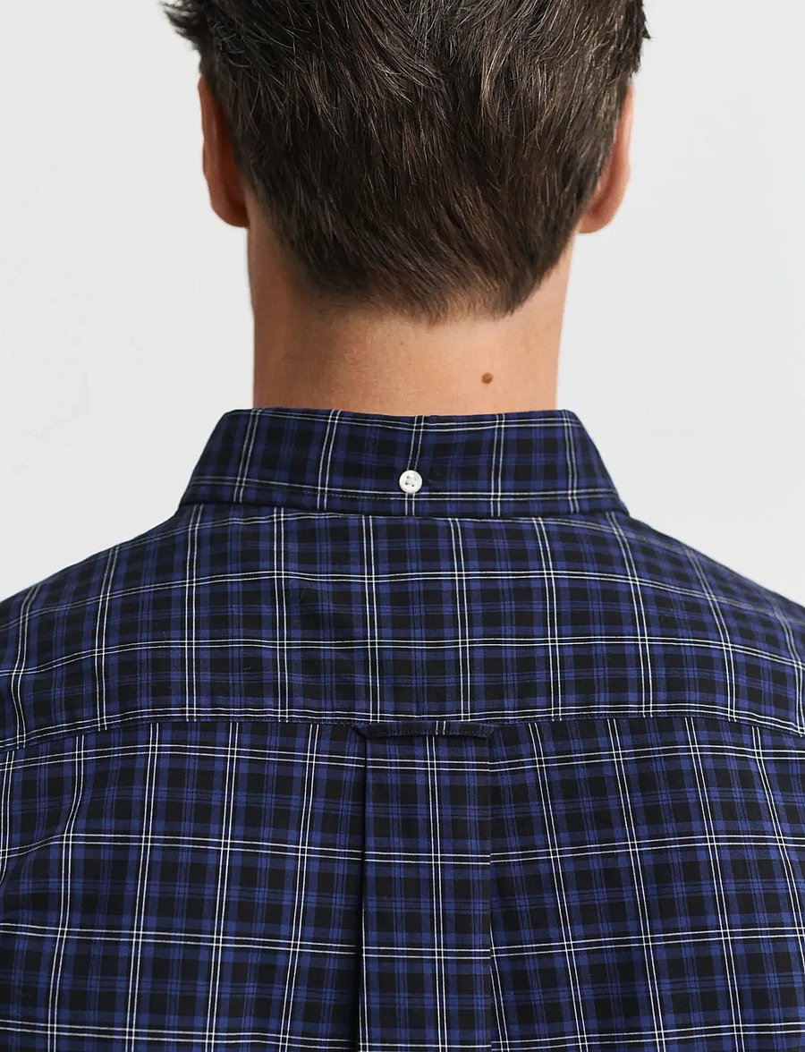 Gant - REG CLASSIC POPLIN CHECK SHIRT - ternede skjorter - persian blue - 3