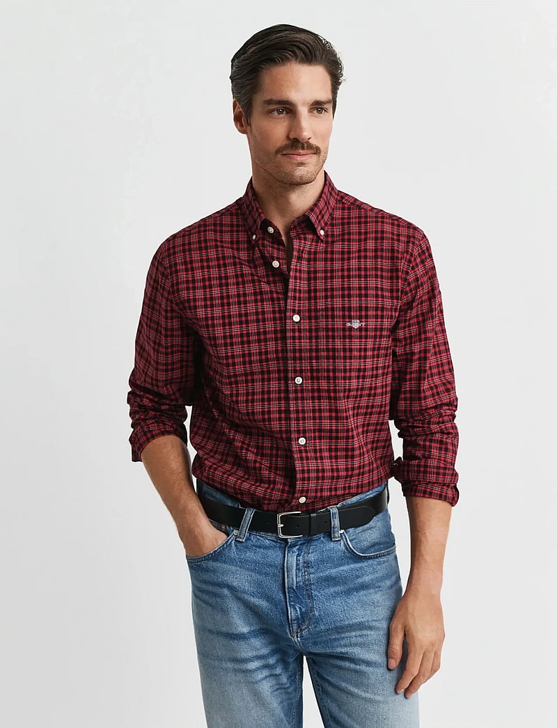 GANT - REG CLASSIC POPLIN CHECK SHIRT - karierte hemden - ruby red - 0