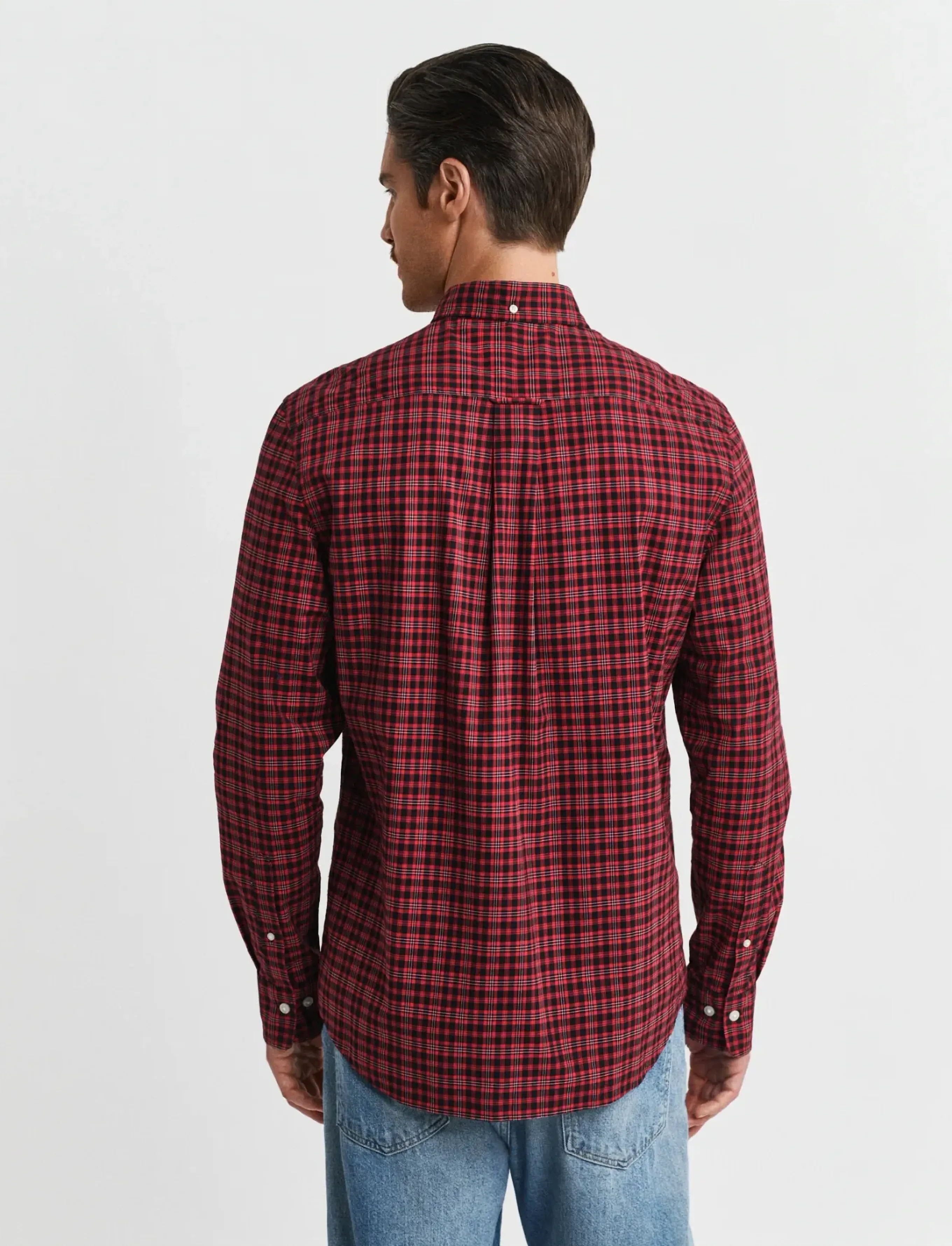 Gant - REG CLASSIC POPLIN CHECK SHIRT - ternede skjorter - ruby red - 2