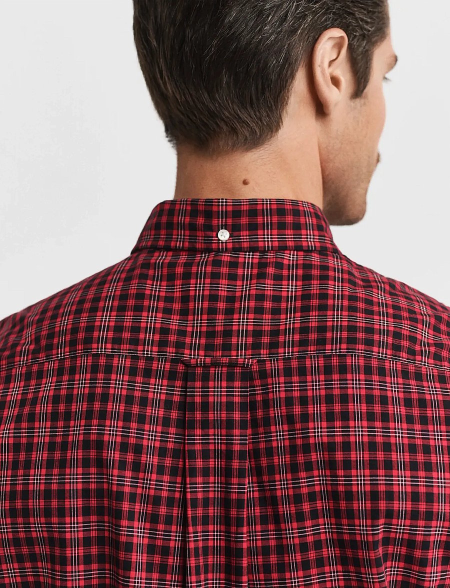 Gant - REG CLASSIC POPLIN CHECK SHIRT - ternede skjorter - ruby red - 3