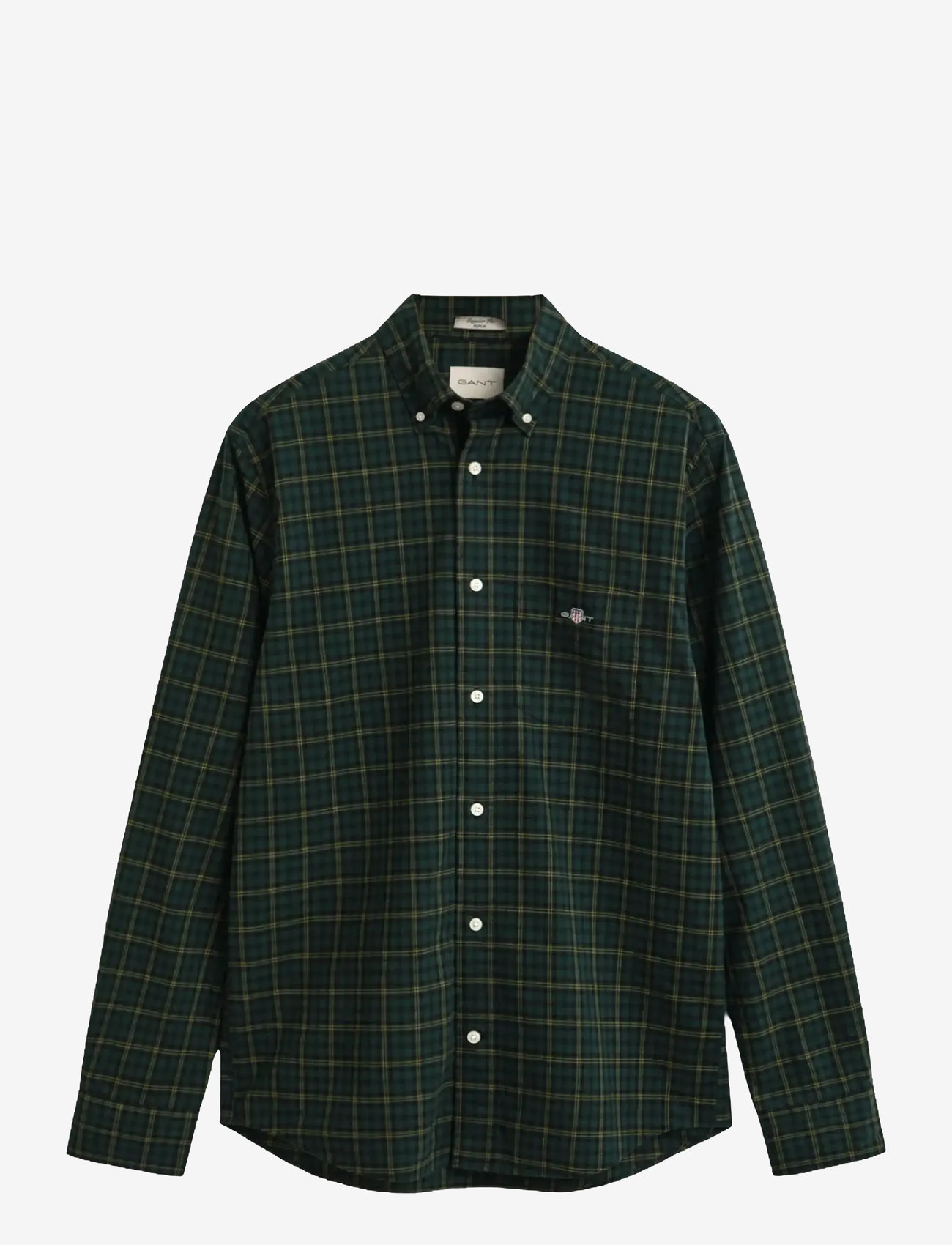 GANT - REG CLASSIC POPLIN CHECK SHIRT - rutiga skjortor - tartan green - 1