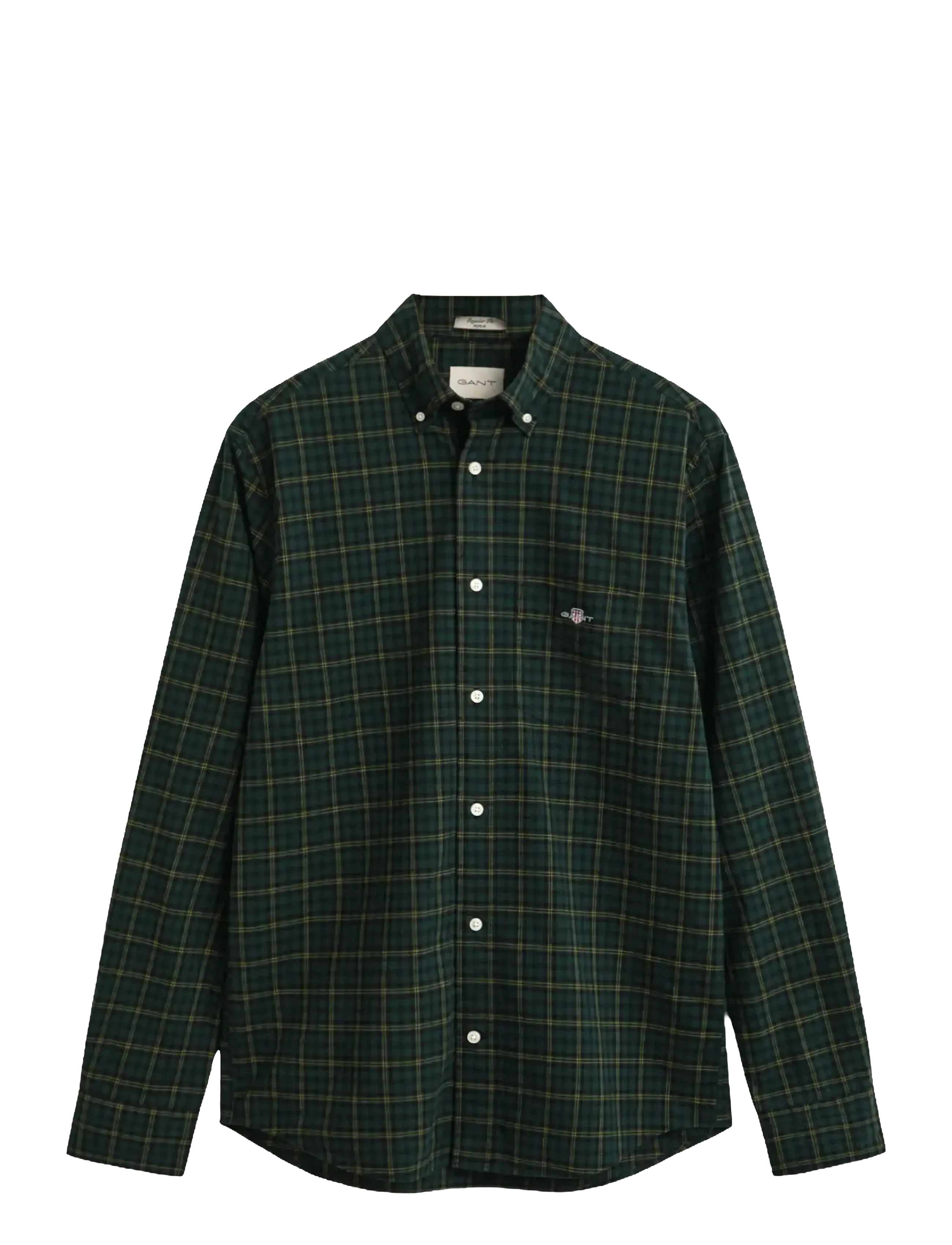 GANT REG CLASSIC POPLIN CHECK SHIRT - GANT - TARTAN GREEN / green
