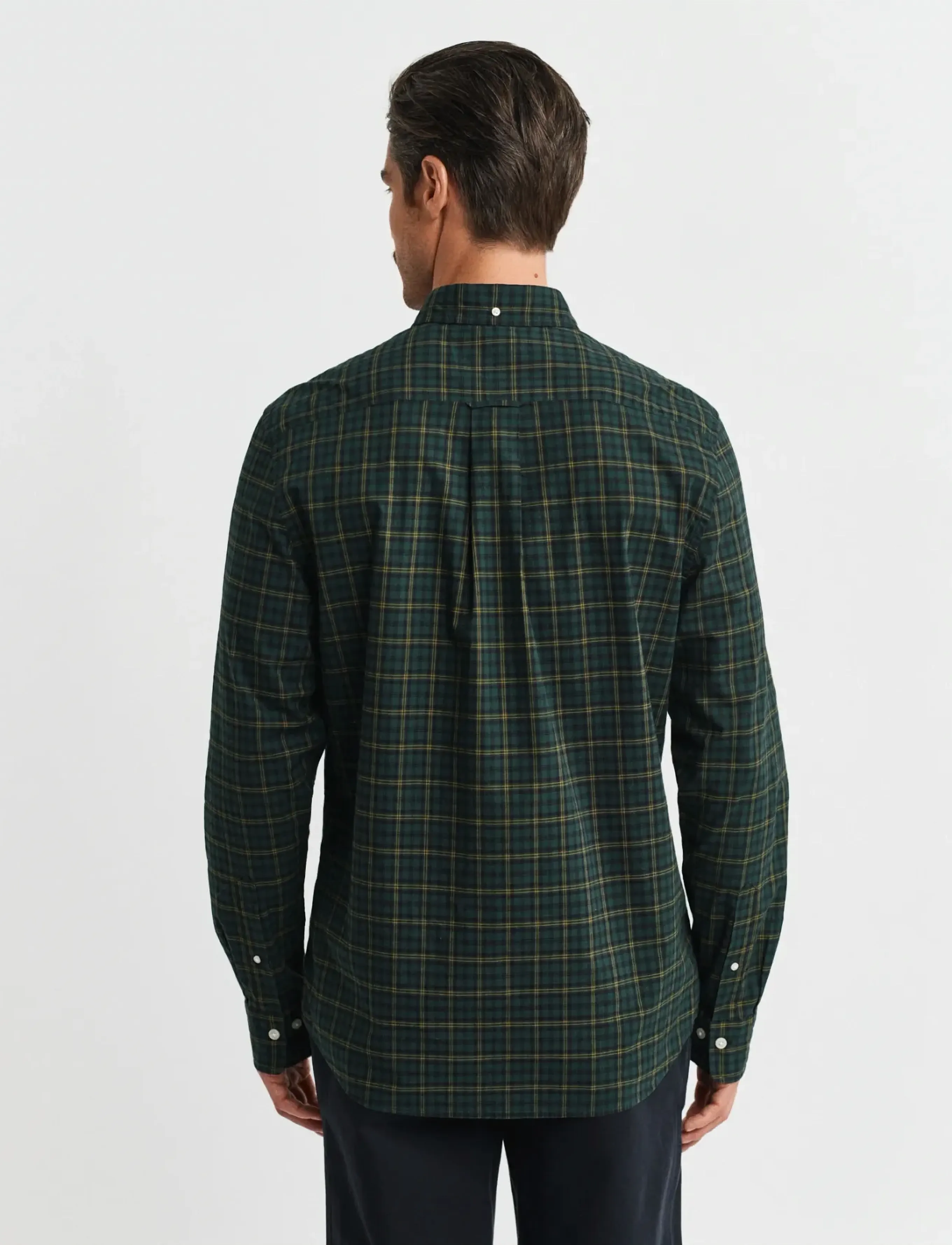 Gant - REG CLASSIC POPLIN CHECK SHIRT - ternede skjorter - tartan green - 2