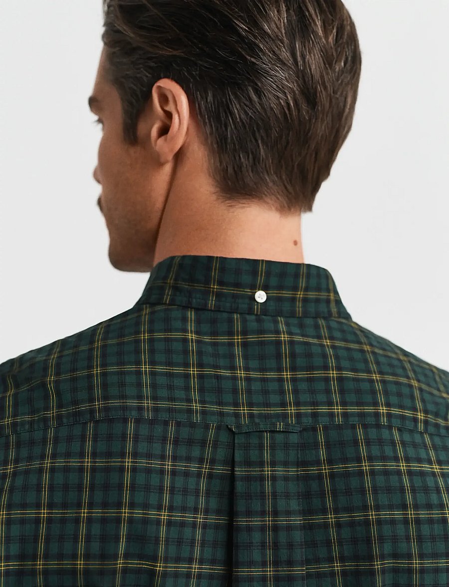 Gant - REG CLASSIC POPLIN CHECK SHIRT - ternede skjorter - tartan green - 3