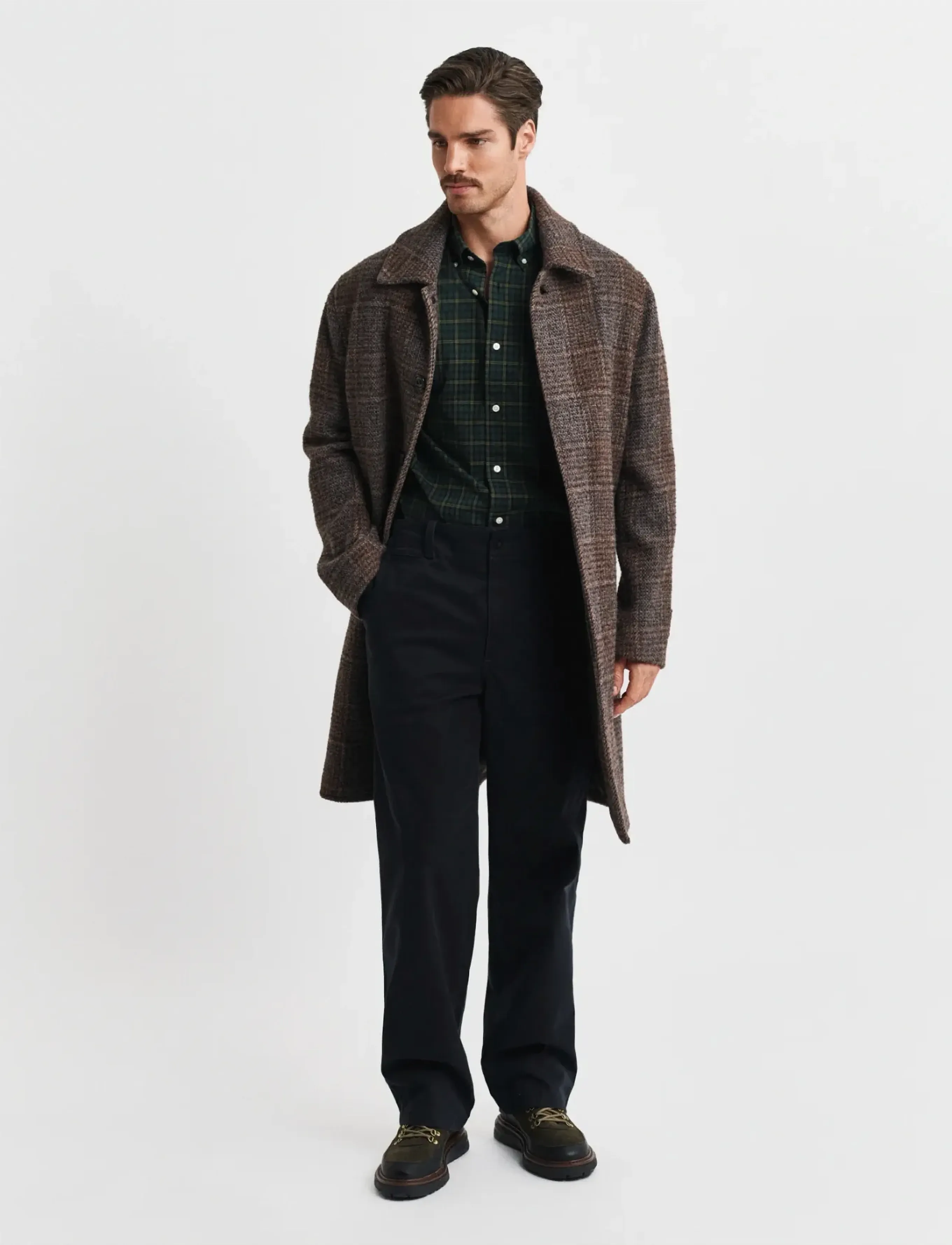 Gant - REG CLASSIC POPLIN CHECK SHIRT - ternede skjorter - tartan green - 4