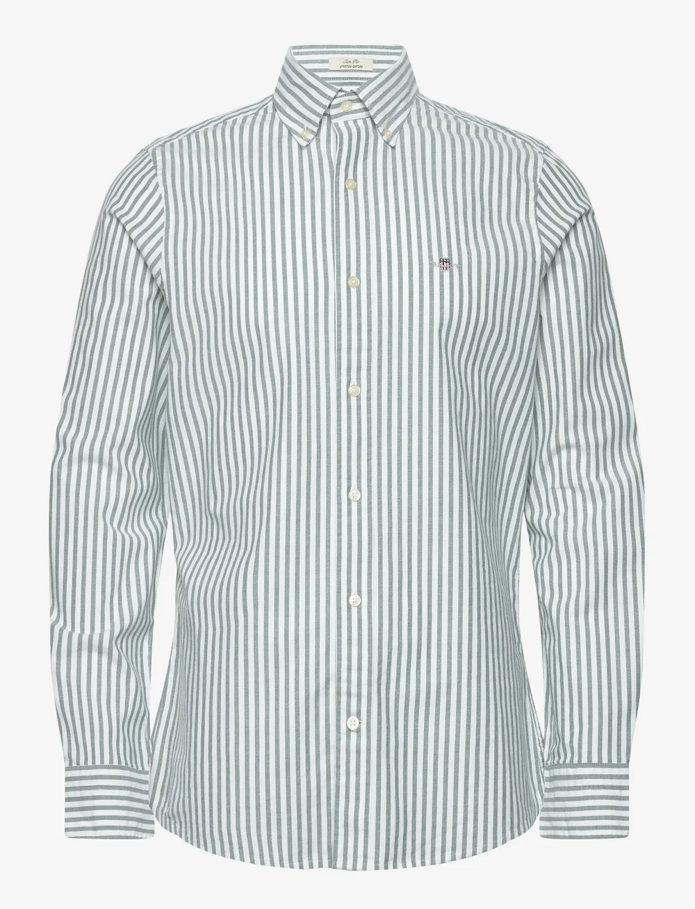 GANT - SLIM OXFORD STRETCH STRIPE SHIRT - triibulised särgid - forest green - 0