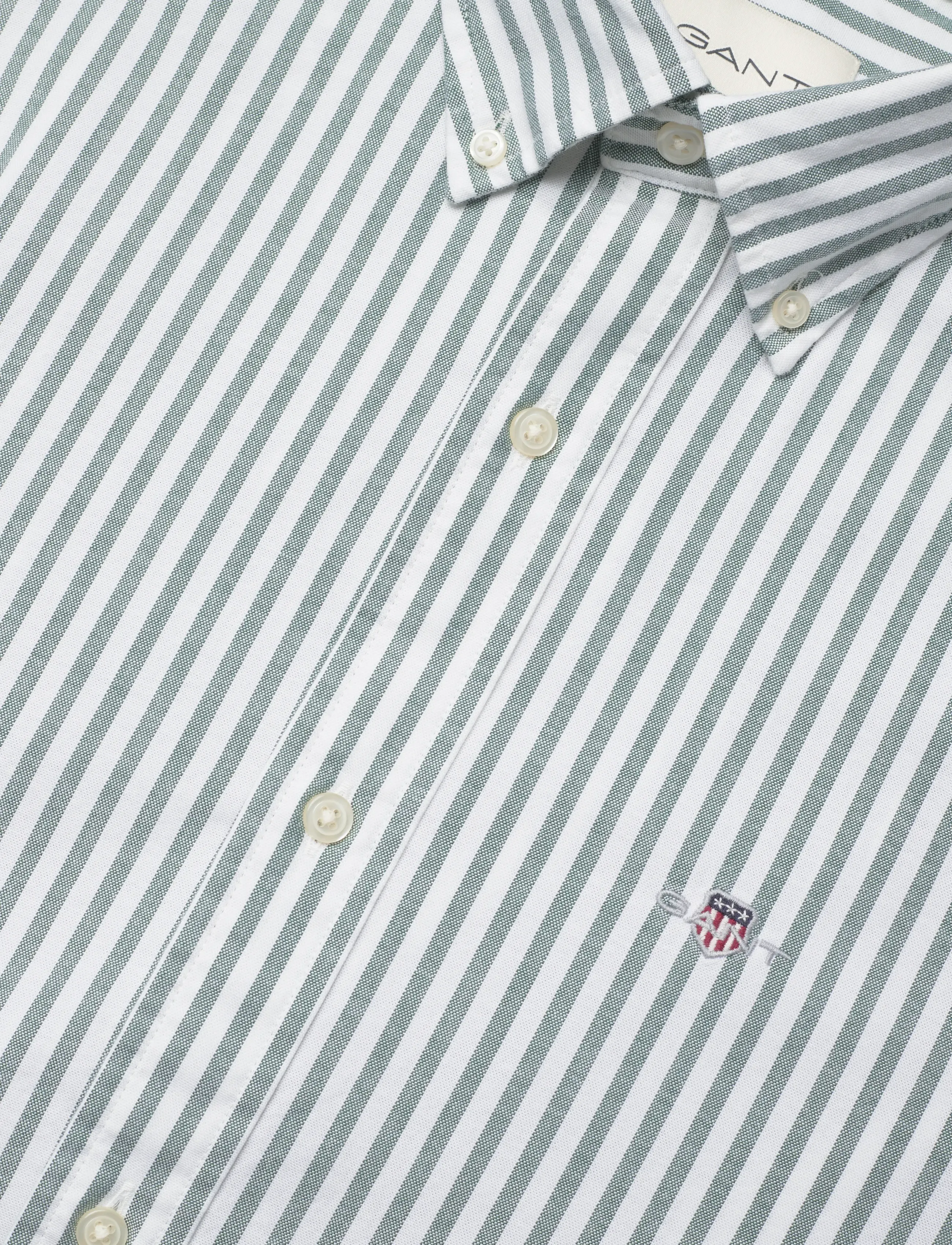 Gant - SLIM OXFORD STRETCH STRIPE SHIRT - forest green - 3