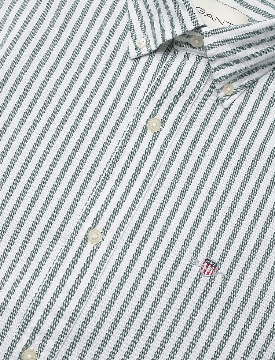 Gant - SLIM OXFORD STRETCH STRIPE SHIRT - forest green - 3