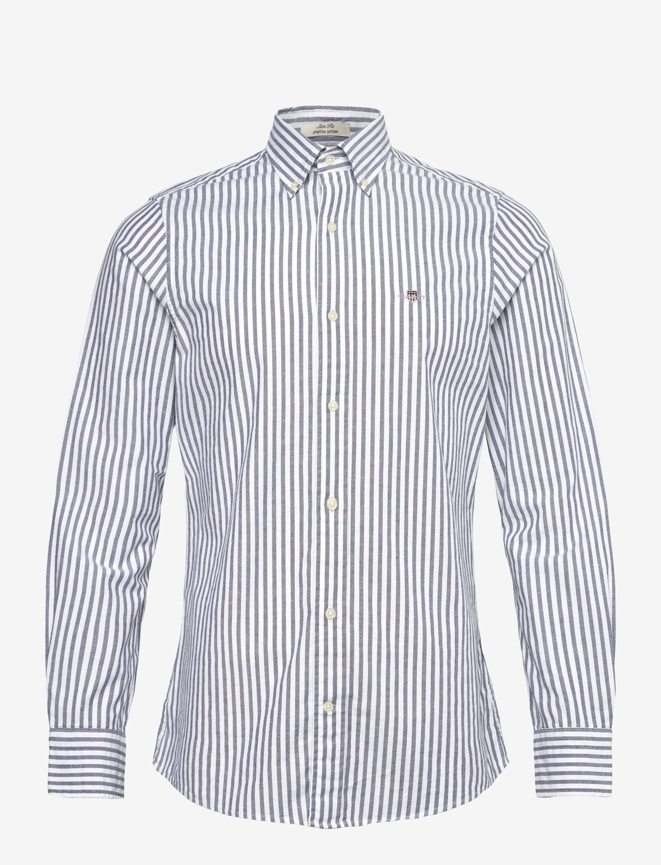 GANT - SLIM OXFORD STRETCH STRIPE SHIRT - stribede skjorter - persian blue - 0
