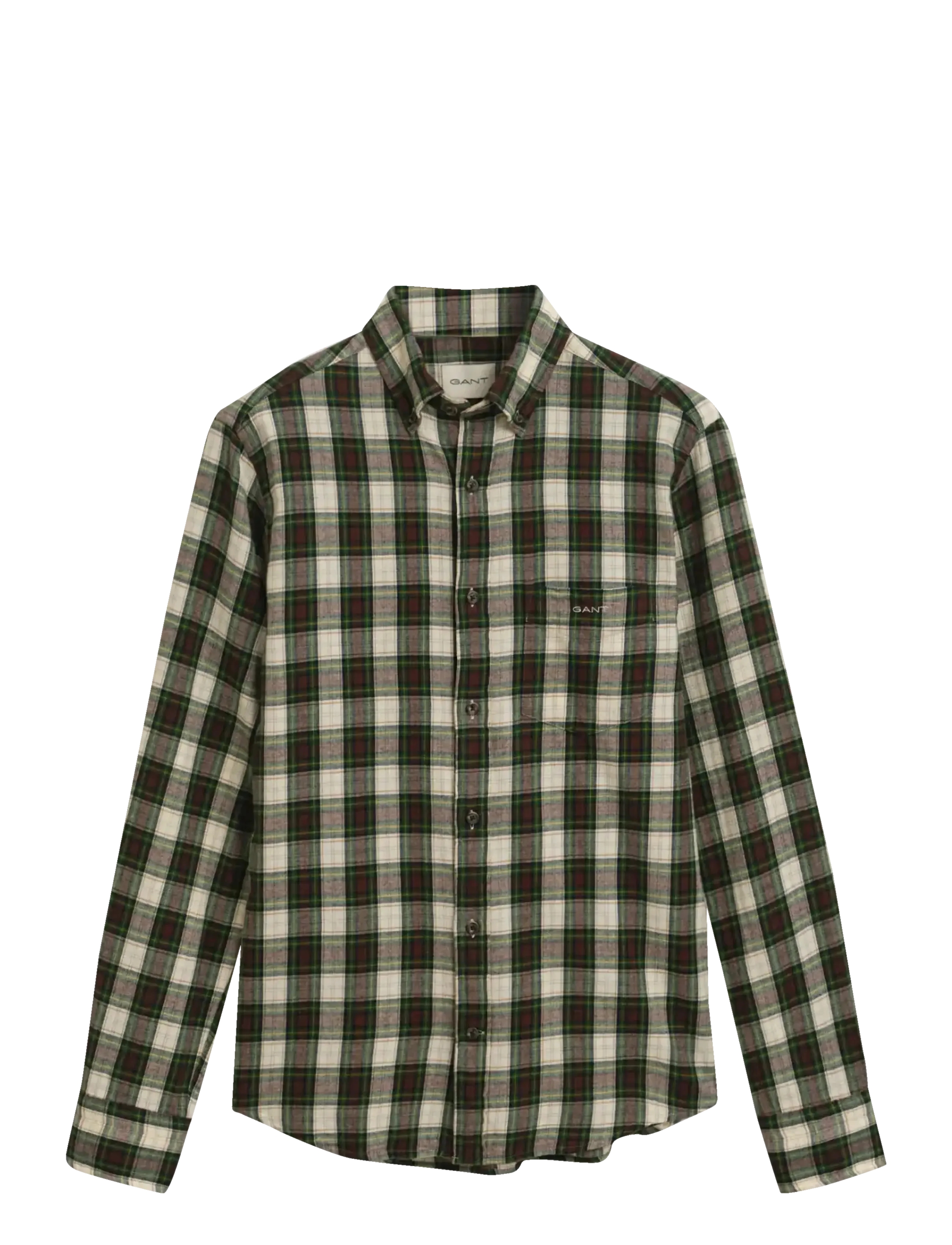 REG WINDBLOWN FLANNEL CHECK SHIRT - CREAM